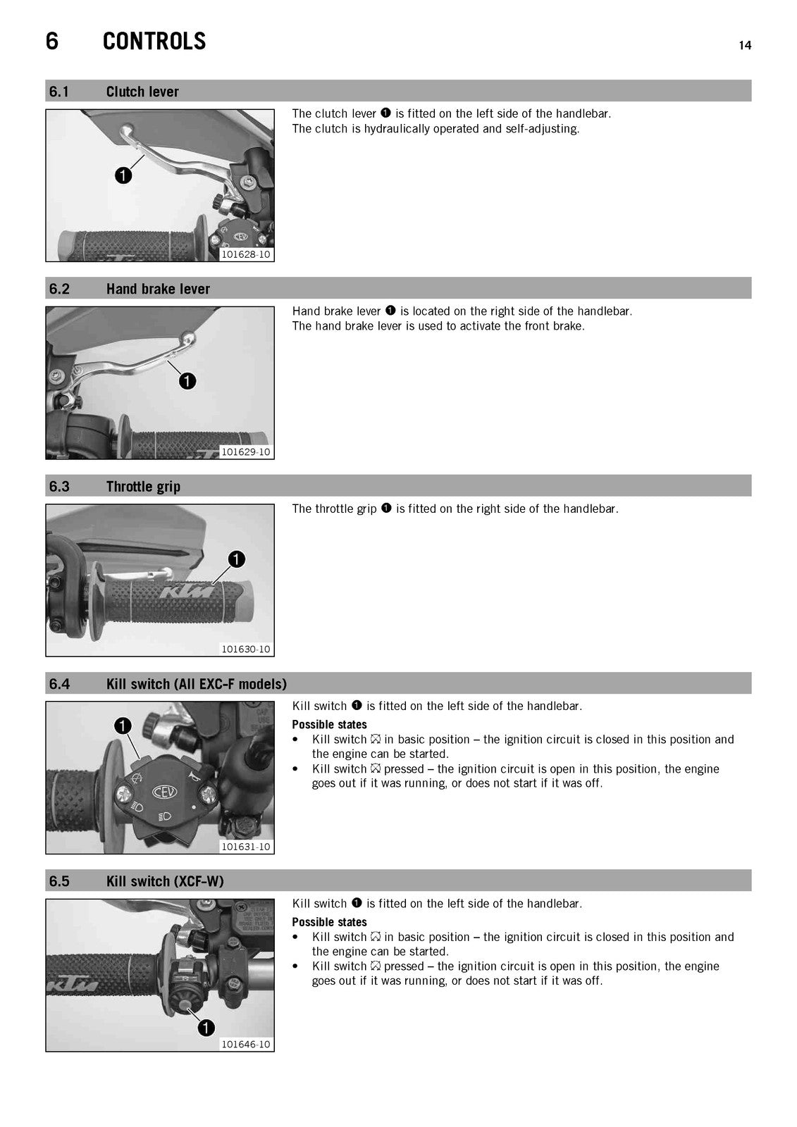 KTM 350 EXC-F EU AUS SIX DAYS XCF-W USA Owners Manual 2013 - WIRE BOUND - COVERS