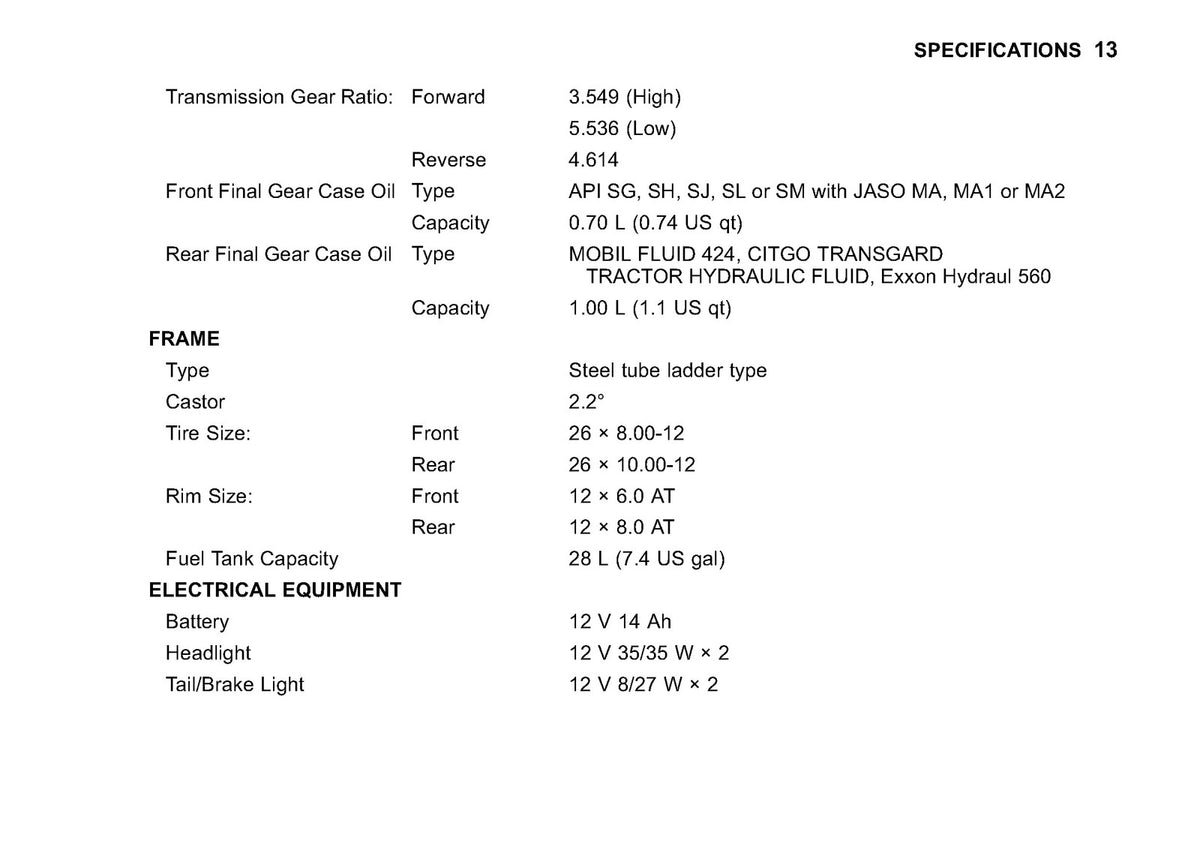 KAWASAKI Teryx 750 FI 4x4 Owners Manual 2013 - STEEL WIRE BOUND - TOUGH COVERS