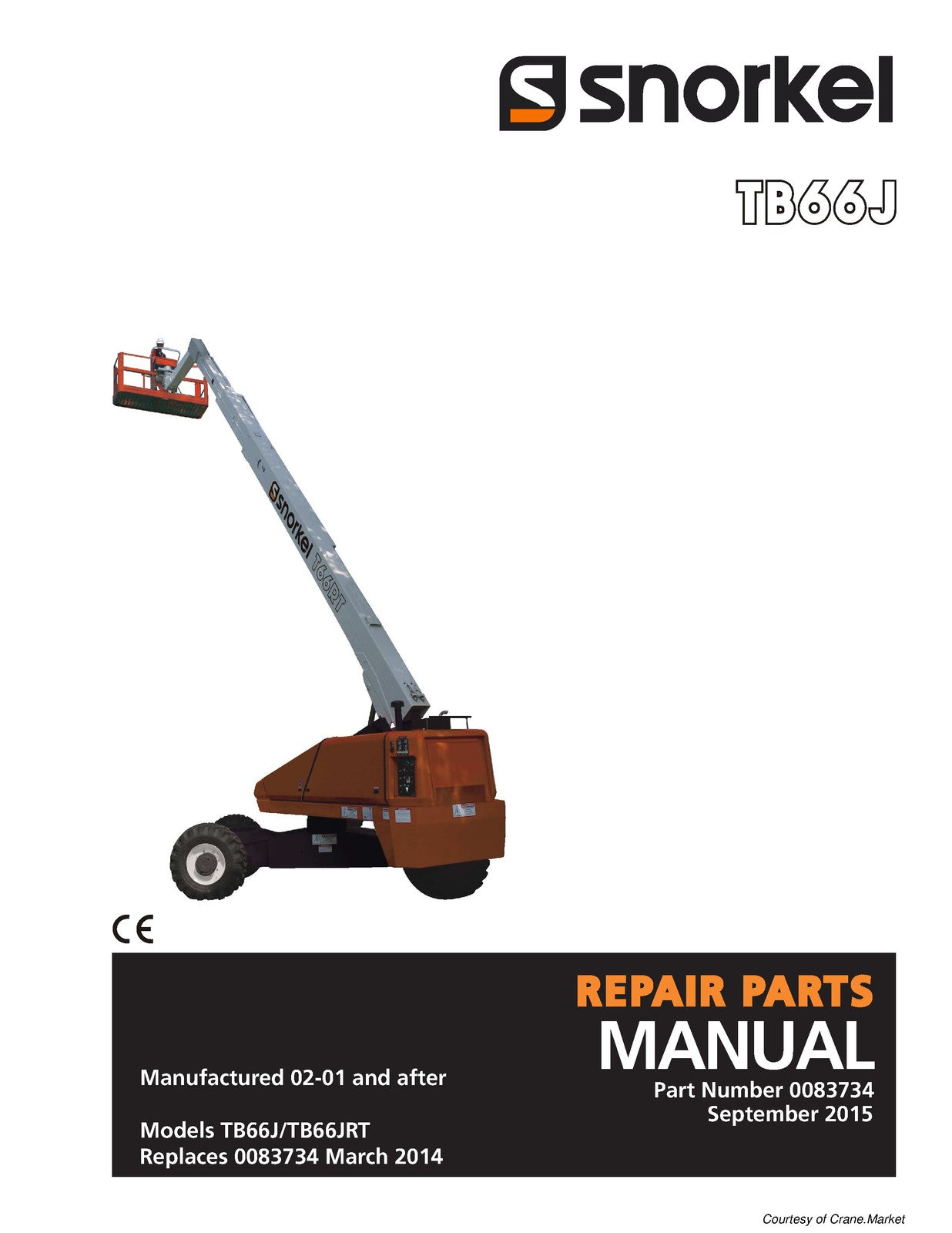 TEREX TB66J Boom Lift Parts Manual - BOUND - COVERS - XL FOLDOUT PAGES