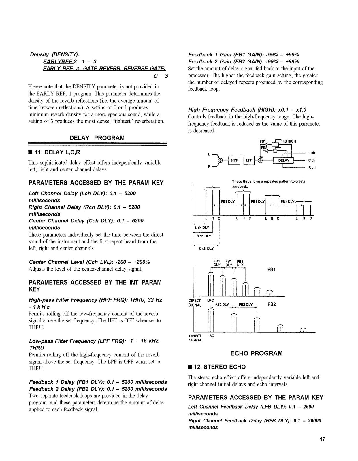 YAMAHA SPX1000 Professional Multi-Effect Processor Operation Manual - WIRE BOUND