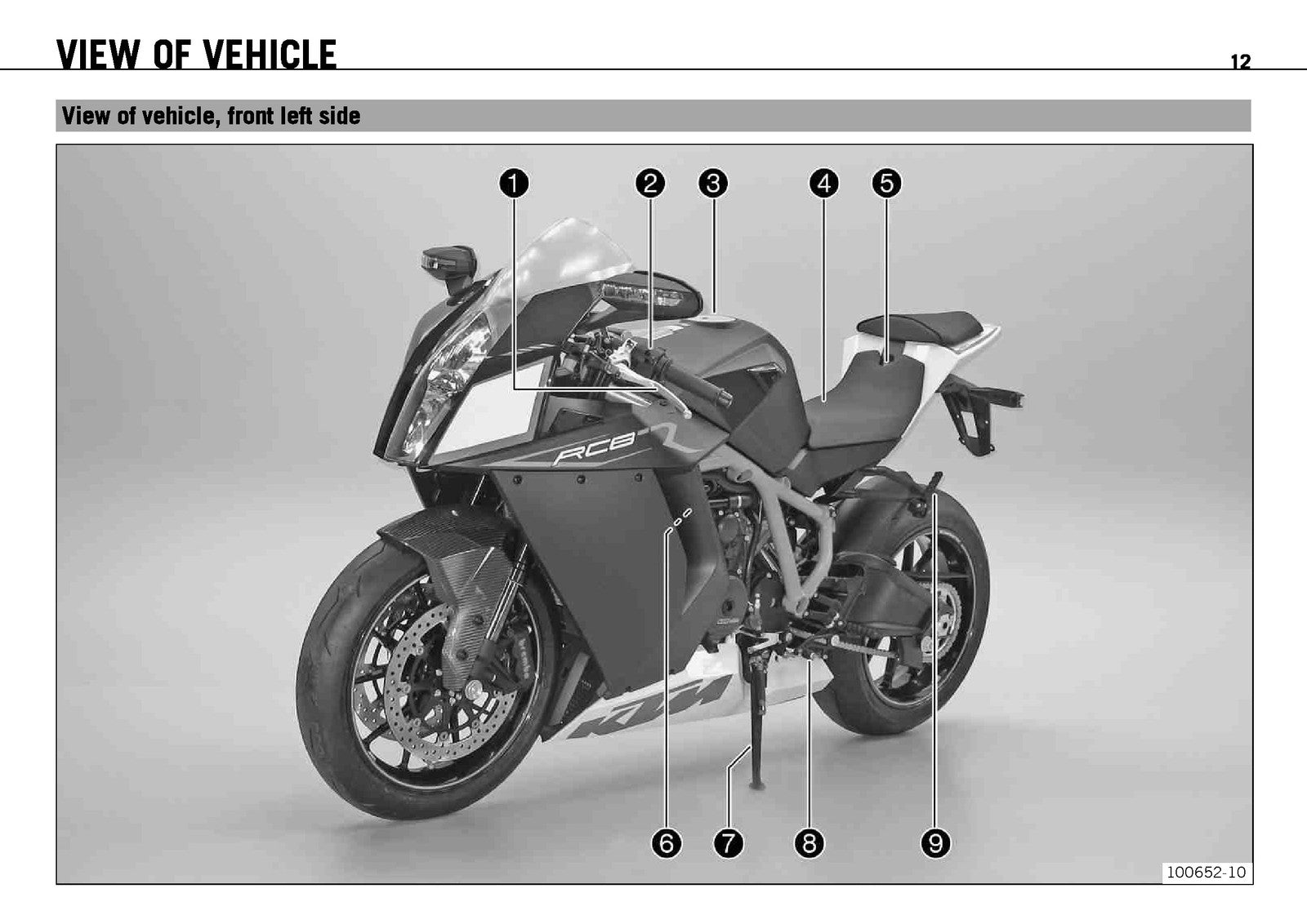 KTM 1190 RC8 R Owners Manual 2009 - STEEL WIRE BOUND - PROTECTIVE COVERS