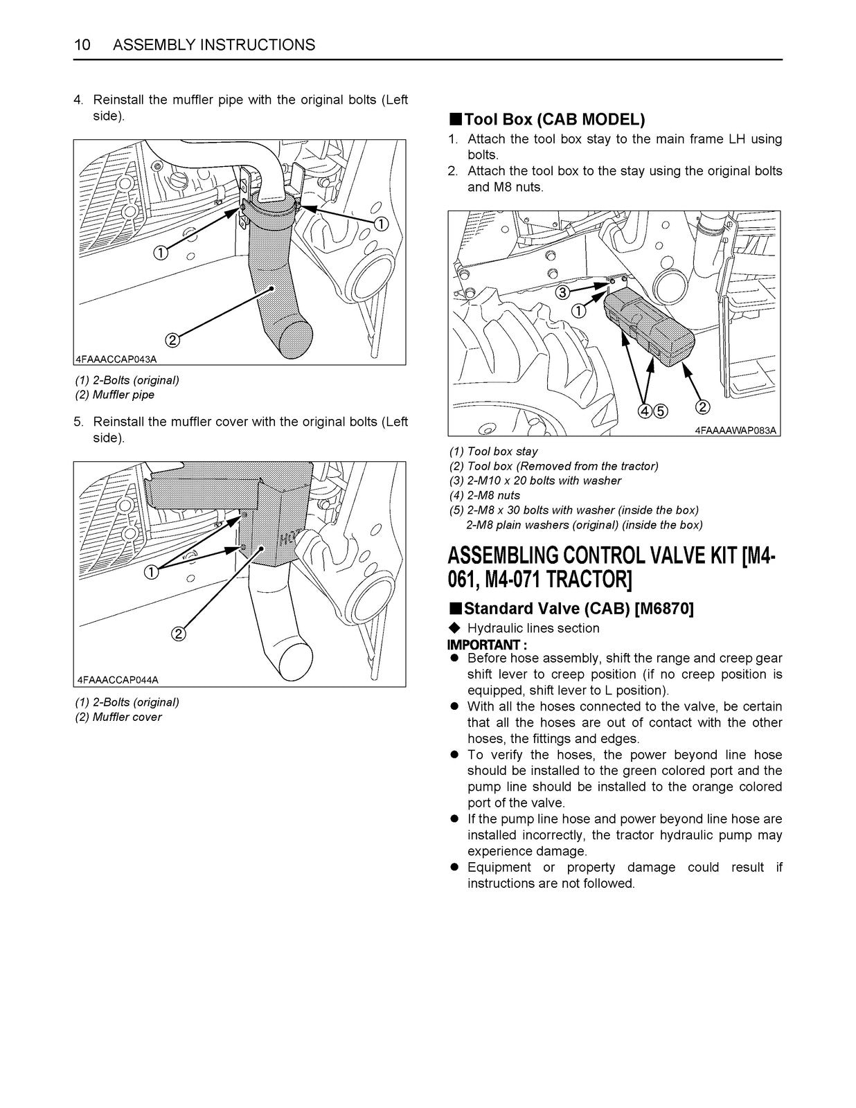 KUBOTA LA1154A EA Loader Assembly Instructions Manual 2019, FOLDOUTS