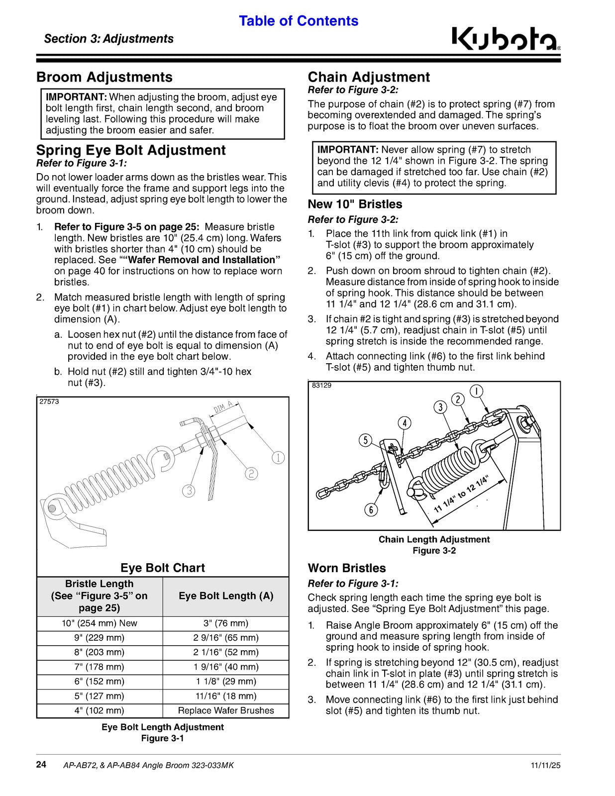 LAND PRIDE AB Series Angle Brooms Operators Manual - WIRE BOUND - TOUGH COVERS