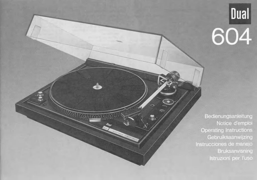 DUAL 604 Turntable Service Manual & User Manual BUNDLE, WIRE BOUND, TOUGH COVERS