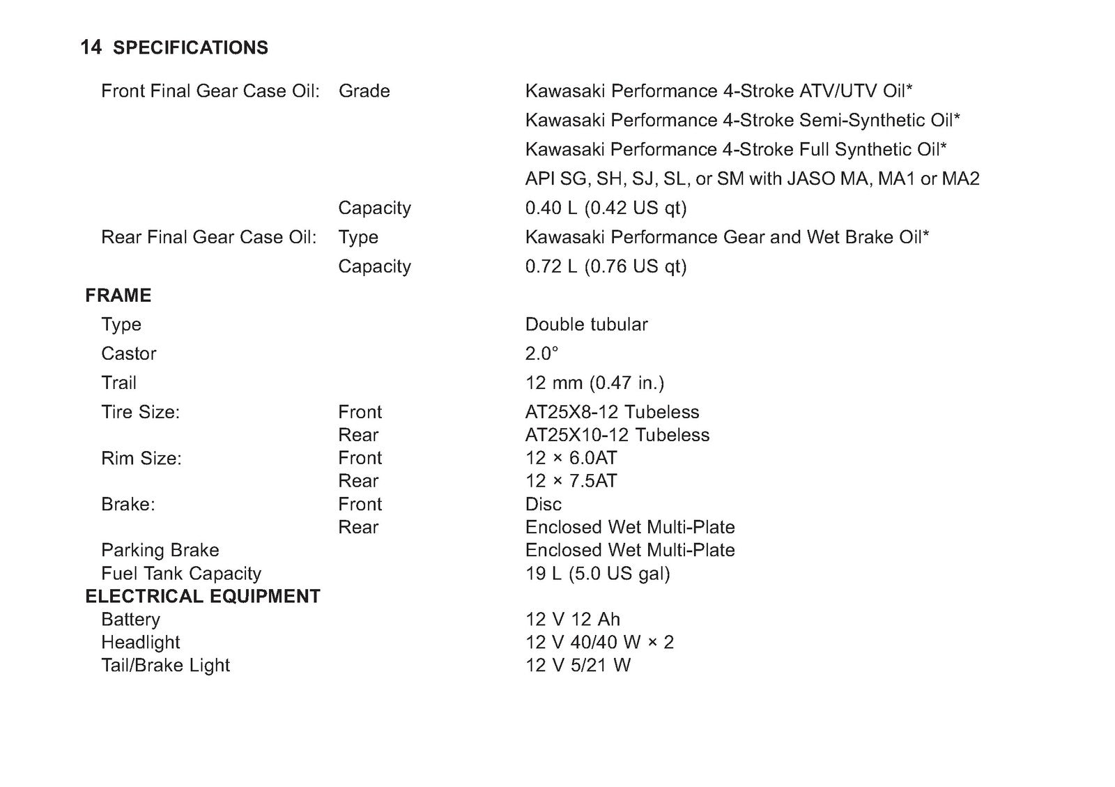 KAWASAKI Brute Force 750 4x4i Owners Manual 2011 - WIRE BOUND - TOUGH COVERS