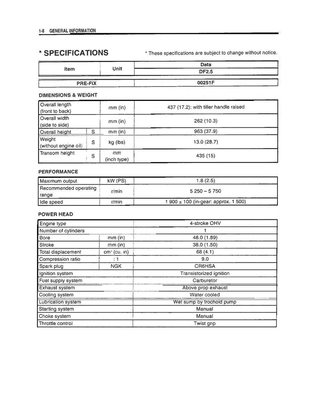 SUZUKI DF 25 SERVICE MANUAL YR 2006-2013 SUPPLEMENTS INCLUDED, FOLDOUTS
