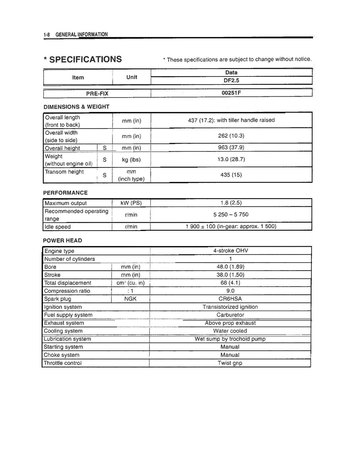 SUZUKI DF 25 SERVICE MANUAL YR 2006-2013 SUPPLEMENTS INCLUDED, FOLDOUTS