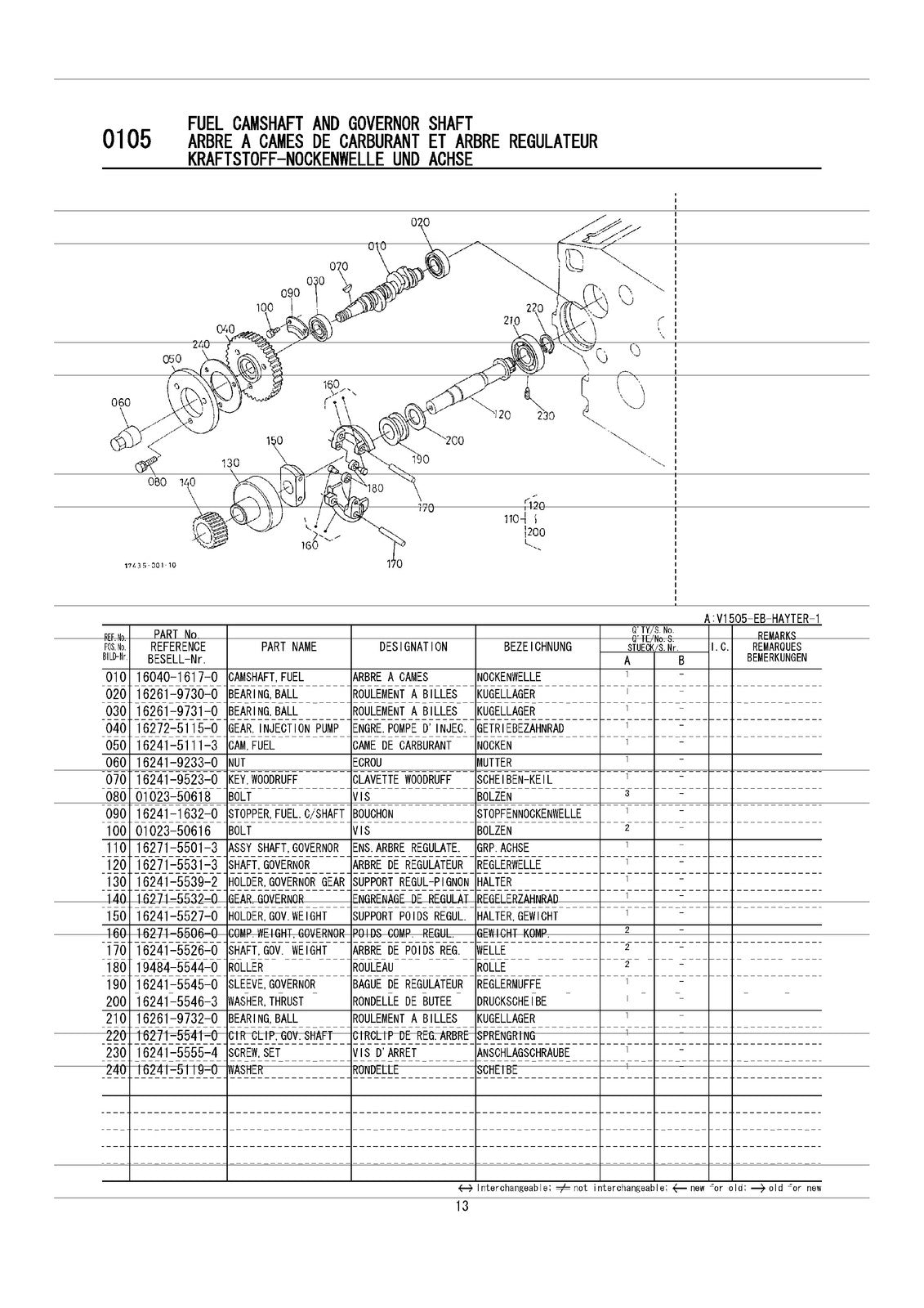KUBOTA V1505-EB-HAYTER-1 Engine Illustrated Parts List Manual 2004 - WIRE BOUND
