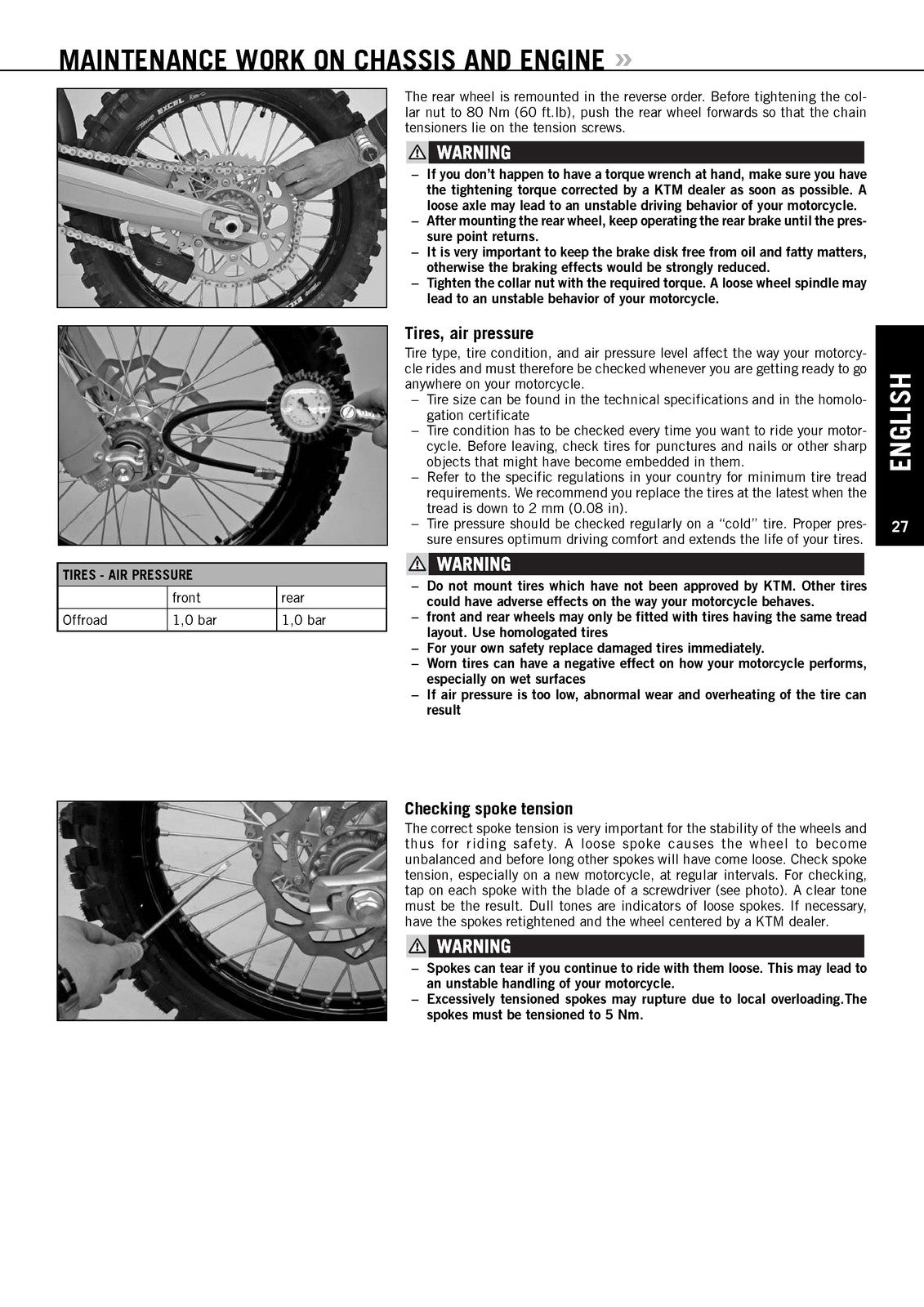 KTM 125 SX 250 SX Owners Manual 2007 - STEEL WIRE BOUND - PROTECTIVE COVERS