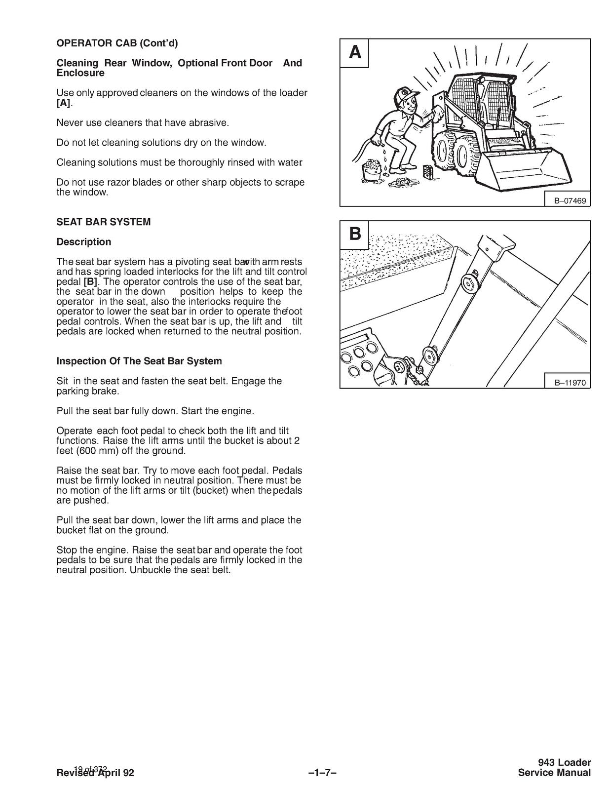 BOBCAT 943 Skid-Steer Loader Service Manual 1986 - BOUND - COVERS - XL FOLDOUTS