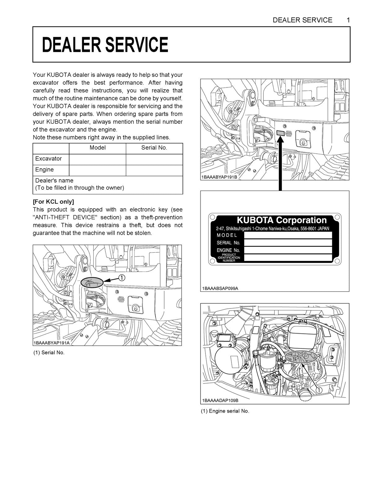 KUBOTA KX040-4 Excavator Workshop & Operators Manual BUNDLE - WIRE BOUND