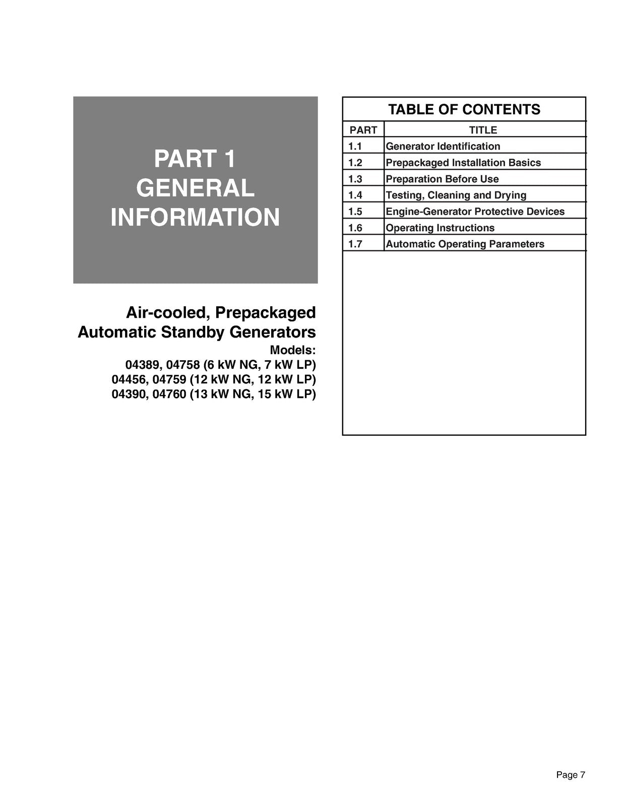 GUARDIAN Generator 4389 4758 4456 4759 4390 4760 Repair Manual - WIRE BOUND