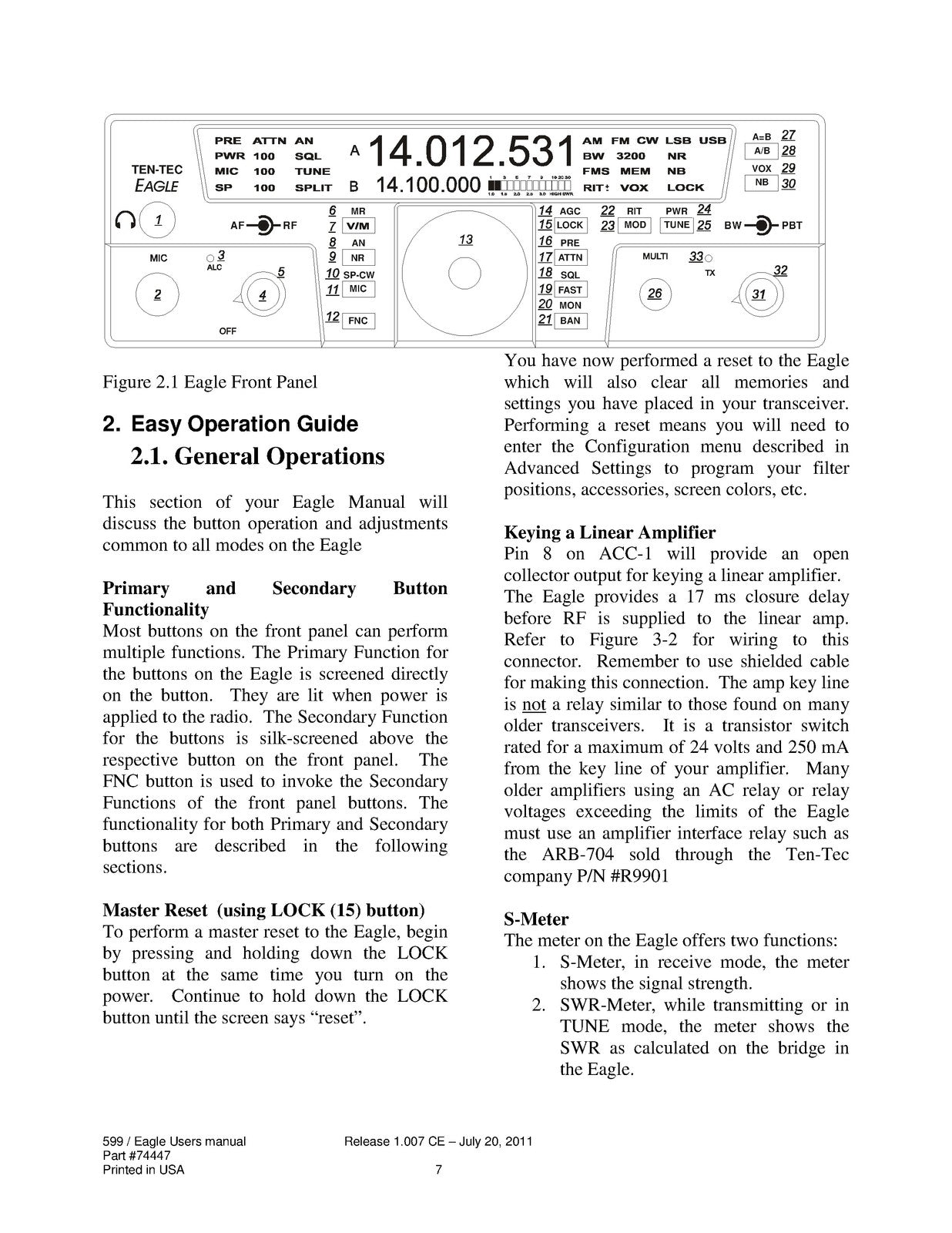 TEN TEC Eagle 599 User Manual - STEEL WIRE BOUND - PROTECTIVE COVERS