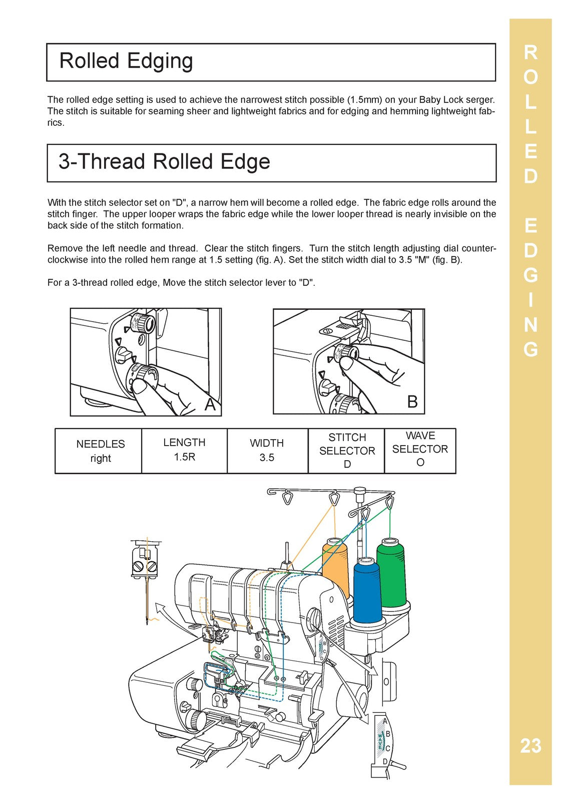 BABY LOCK Imagine Wave BLE3ATW Serger Instruction Manual - WIRE BOUND - COVERS