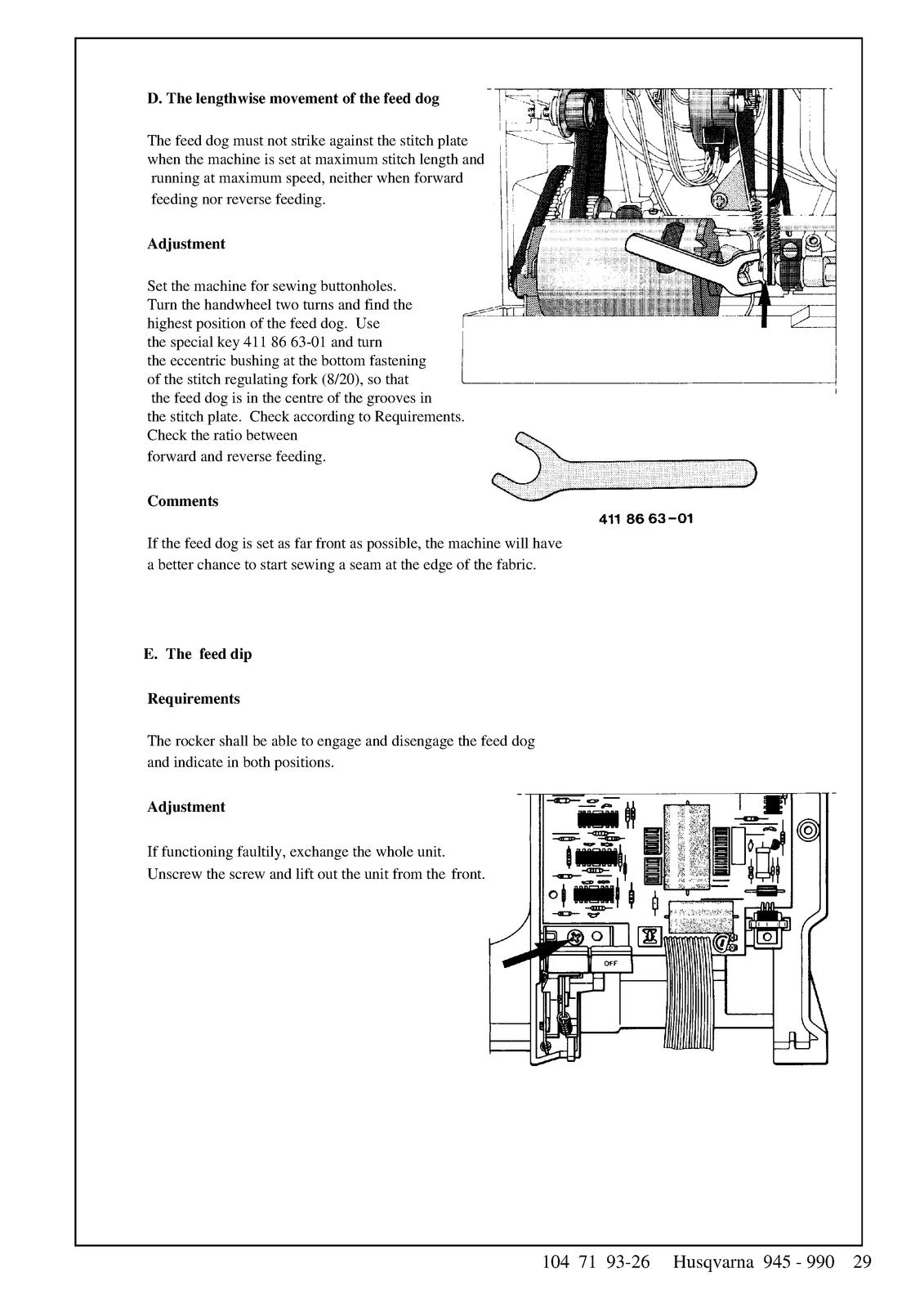 Husqvarna 7000 Series PRISMA 945 - 990 Service Manual - WIRE BOUND - COVERS
