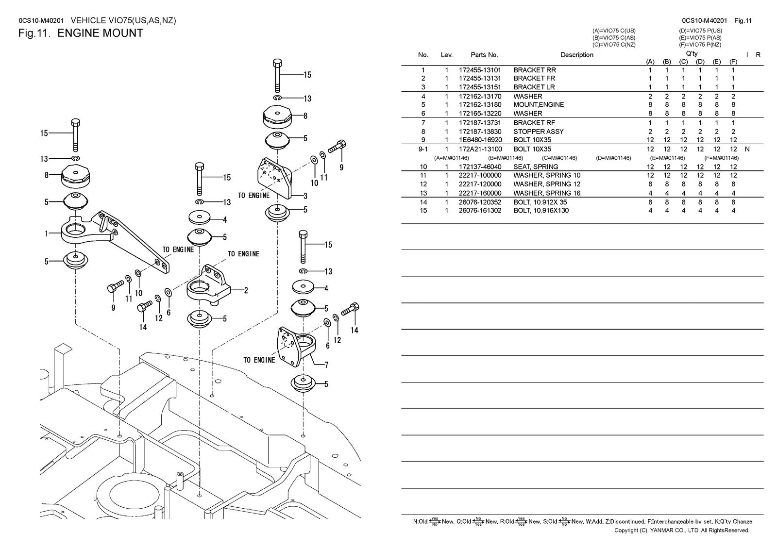 YANMAR ViO75 Excavator Parts Catalog Manual 2015 - WIRE BOUND - TOUGH COVERS