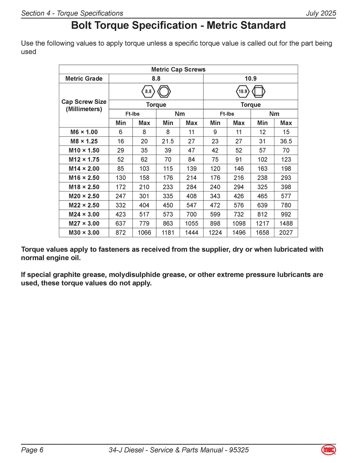 MEC 34-J Diesel Aerial Work Platform Service  Parts Manual - WIRE BOUND