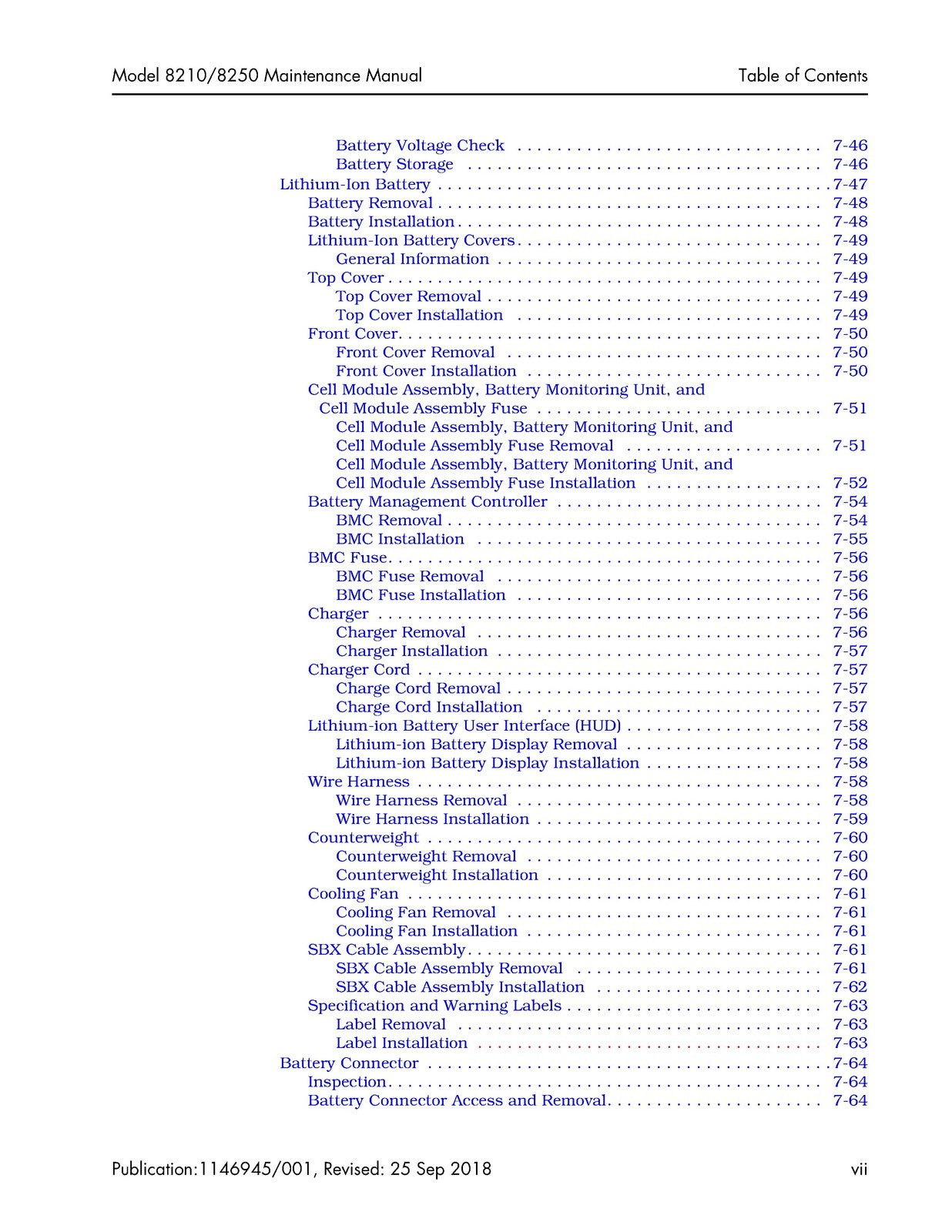 RAYMOND 8210 8250 Pallet Truck Maintenance Manual 2018, BOUND, COVERS, FOLDOUTS