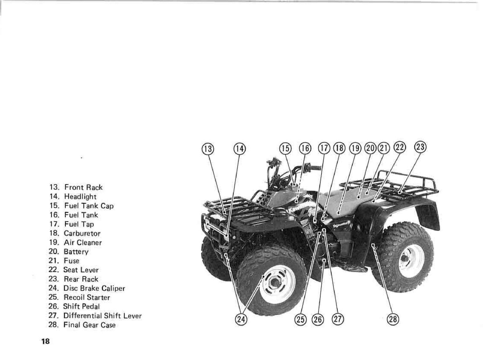 KAWASAKI Bayou 300 All Terrain Vehicle Owners Manual - WIRE BOUND - TOUGH COVERS