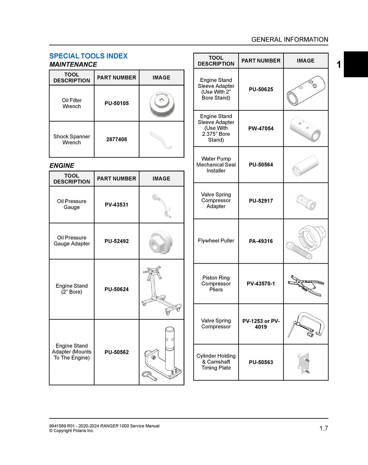 POLARIS Ranger 1000 SOHC Service Manual 2020-2024 - WIRE BOUND - TOUGH COVERS