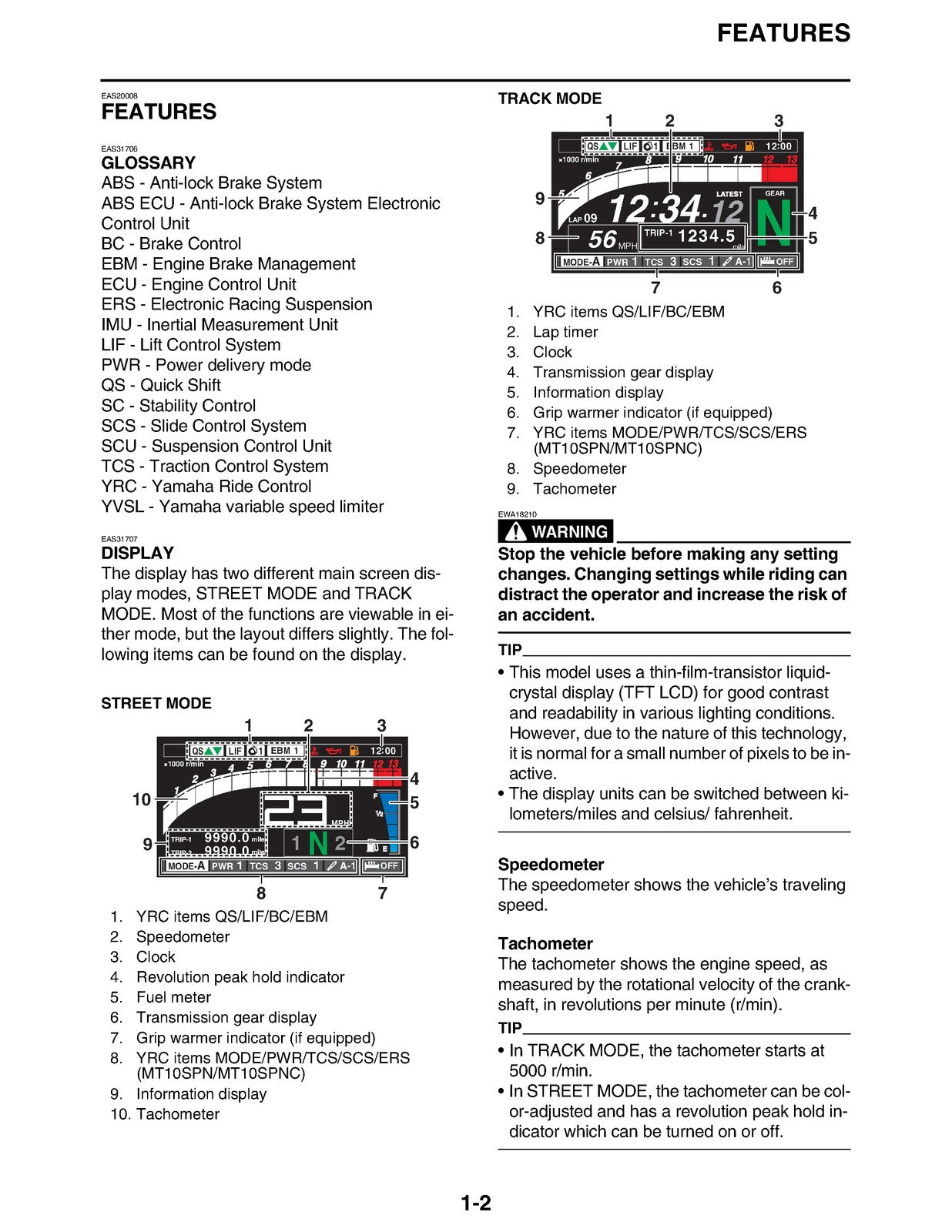YAMAHA MT-10 MT-10SP Motorcycle Service Manual 2022 - BOUND - COVERS - FOLDOUTS