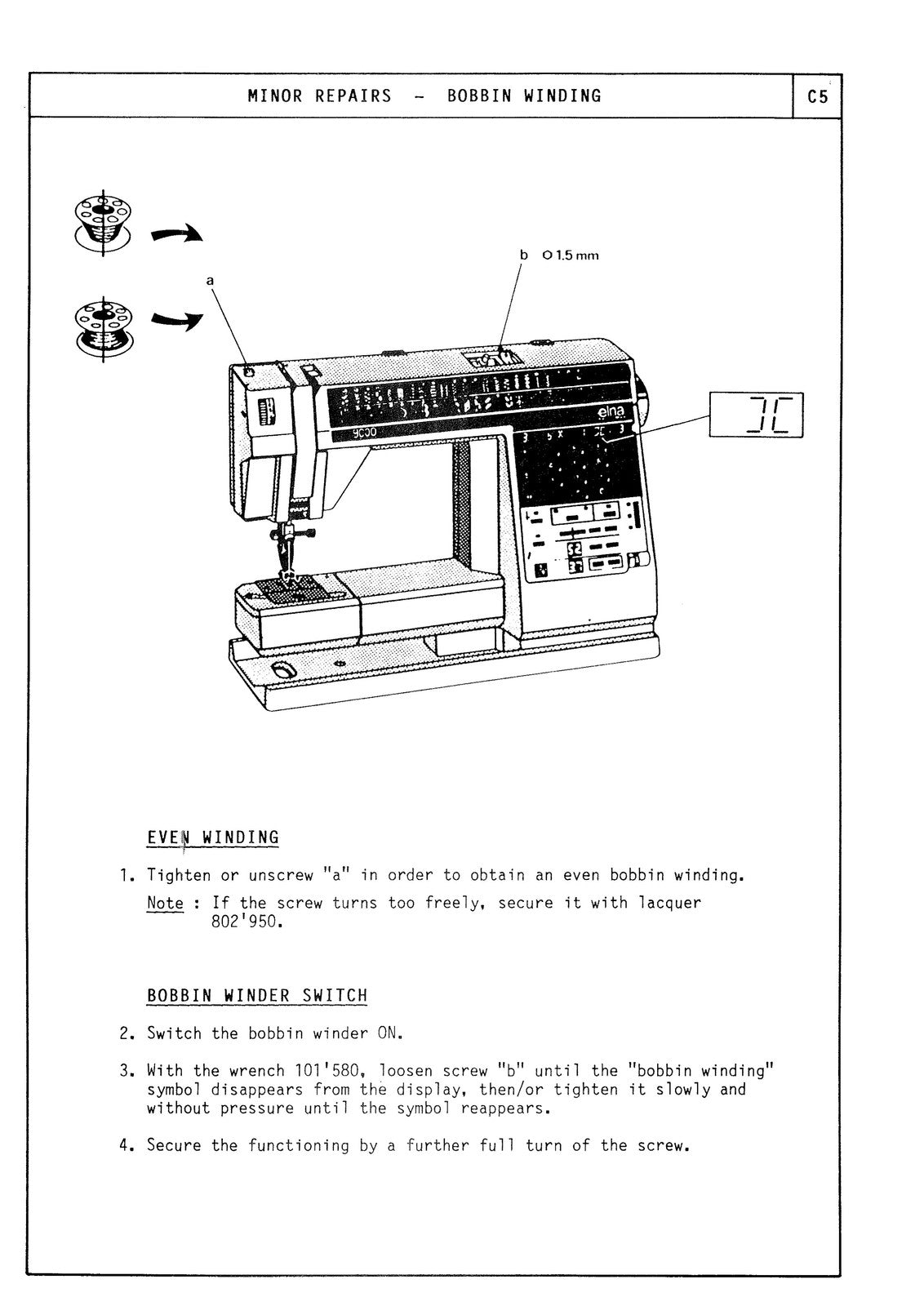 ELNA 8000 9000 Diva SERVICE MANUAL - STEEL WIRE BOUND - PROTECTIVE COVERS