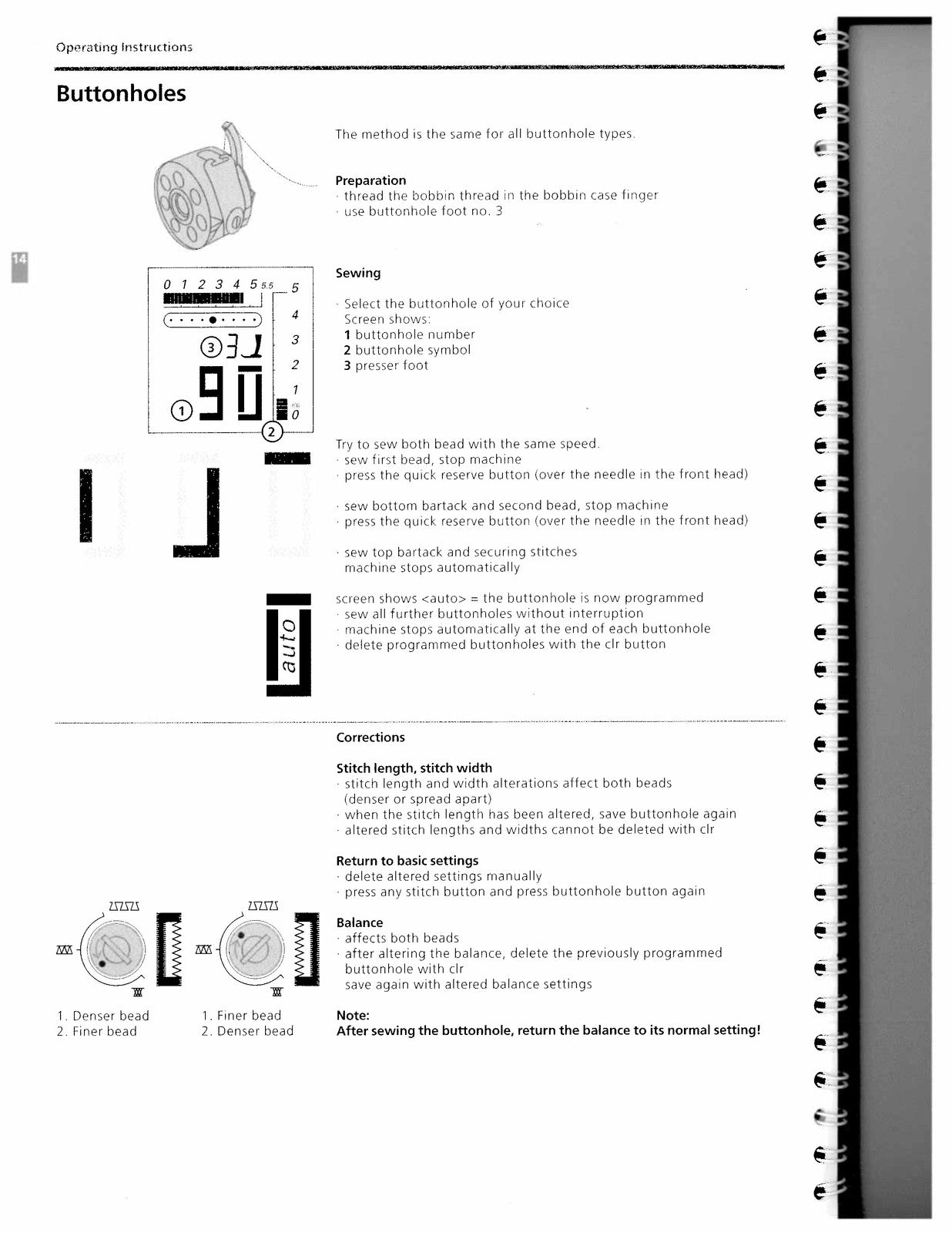 BERNINA Activa 130 140 Instruction Manual  Sewing Manual - WIRE BOUND - COVERS