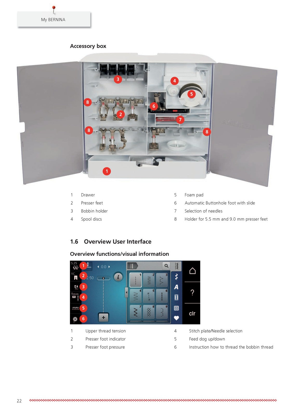 BERNINA 540 Sewing Machine User Manual - STEEL WIRE BOUND - PROTECTIVE COVERS
