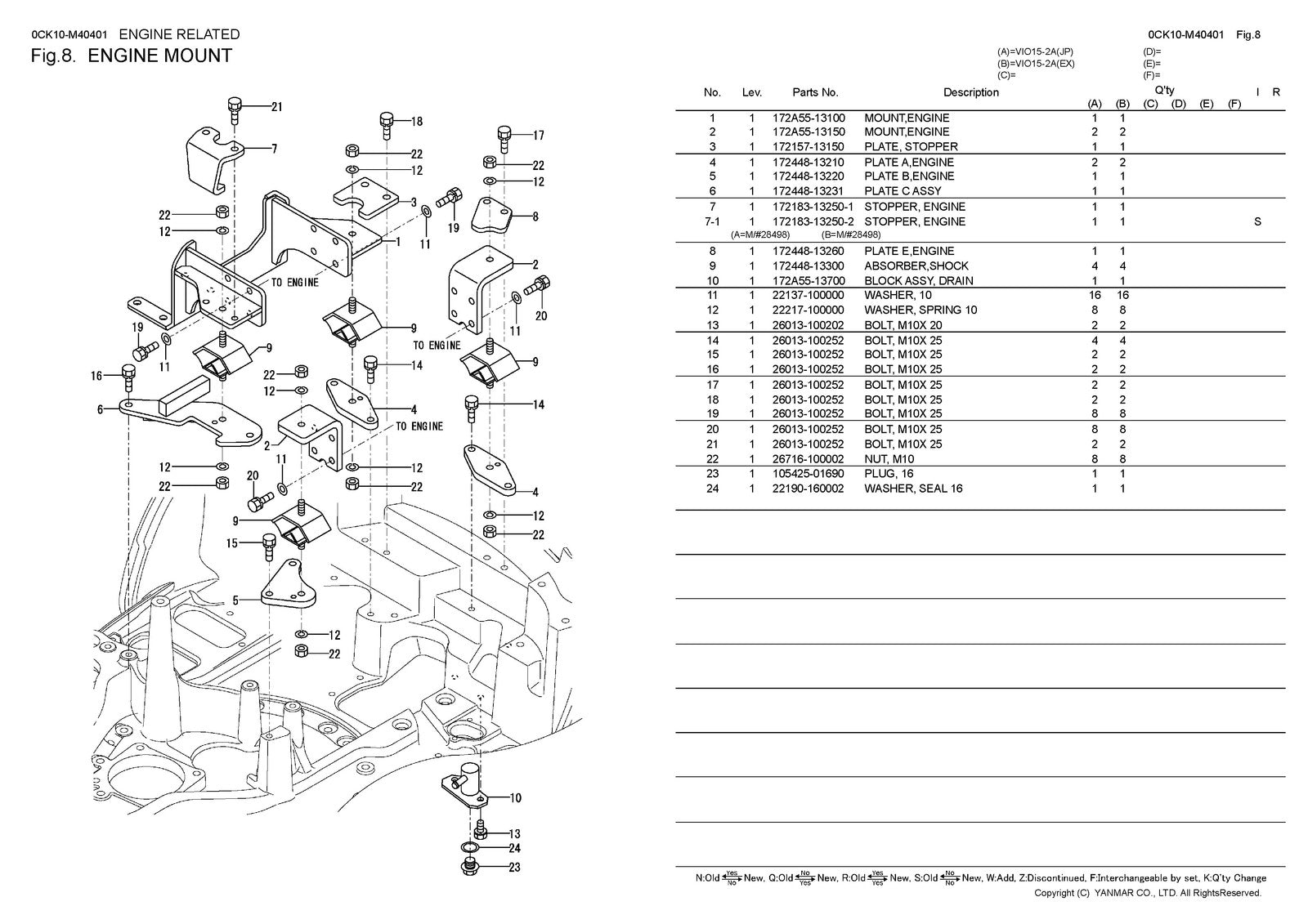 YANMAR ViO15-2A Excavator Parts Catalog Manual 2017 - WIRE BOUND - TOUGH COVERS