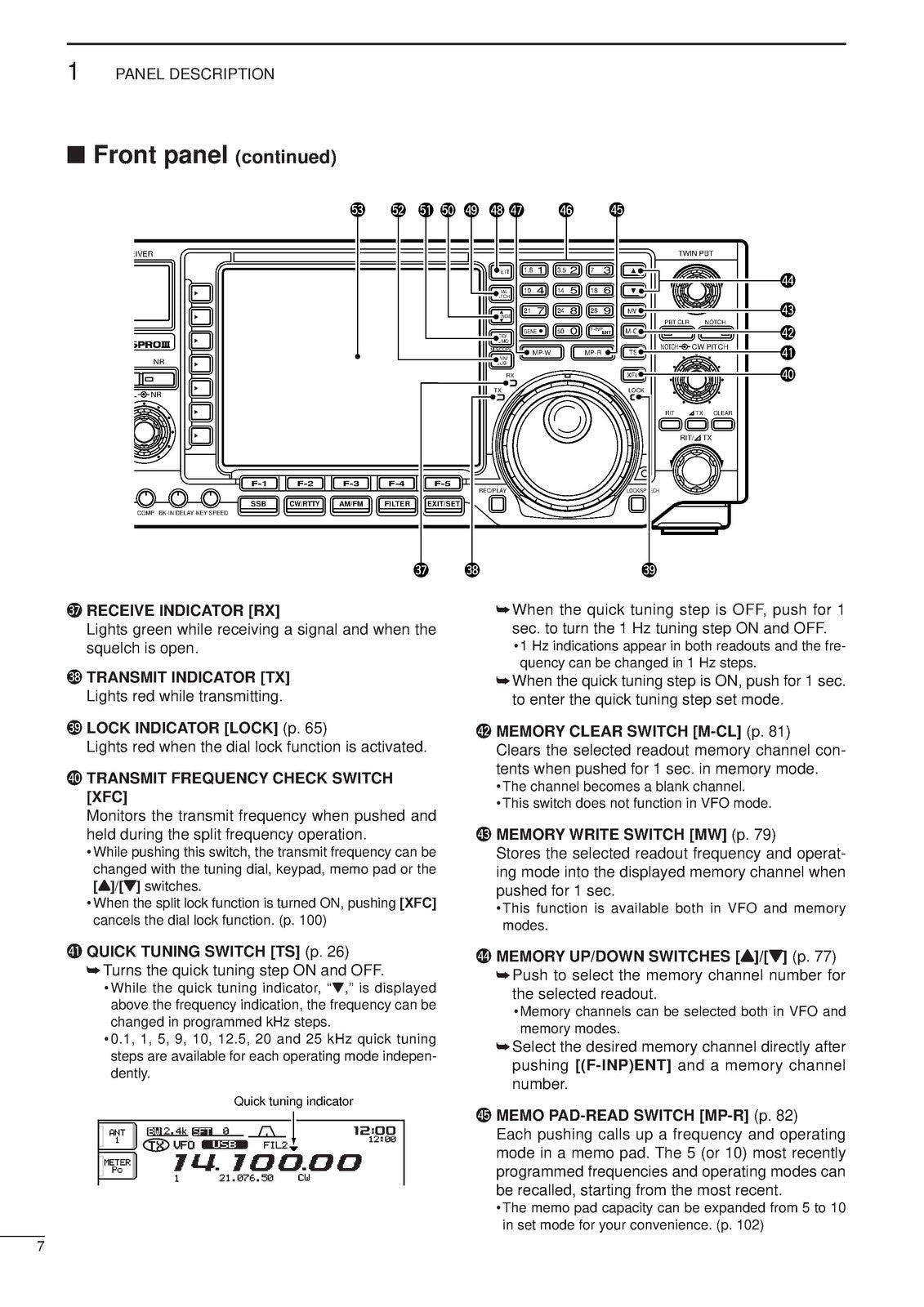 ICOM IC-756PROIII HF 50MHz Transceiver Instruction Manual - WIRE BOUND - COVERS