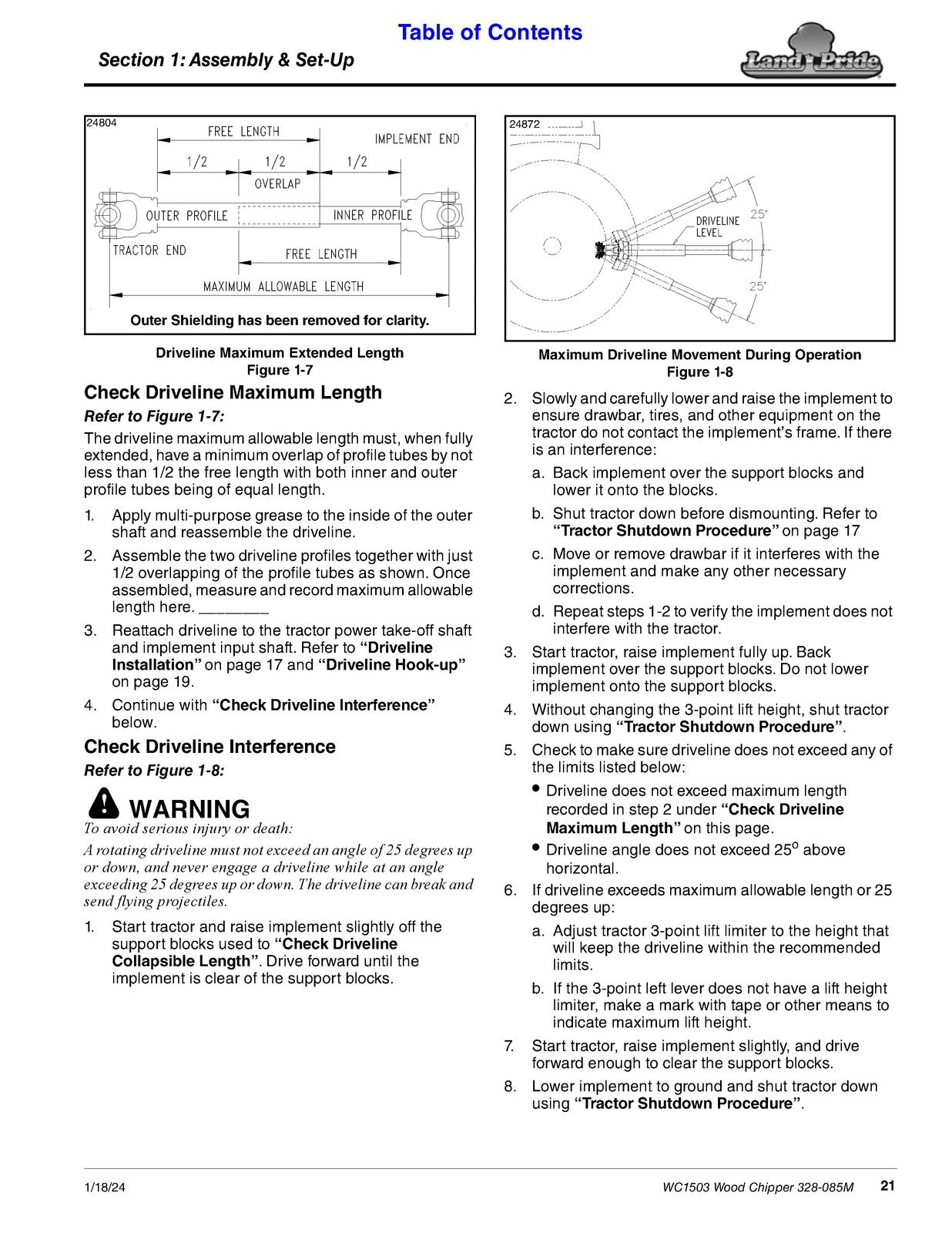 LAND PRIDE WC1503 Wood Chippers Operators Manual - WIRE BOUND - TOUGH COVERS
