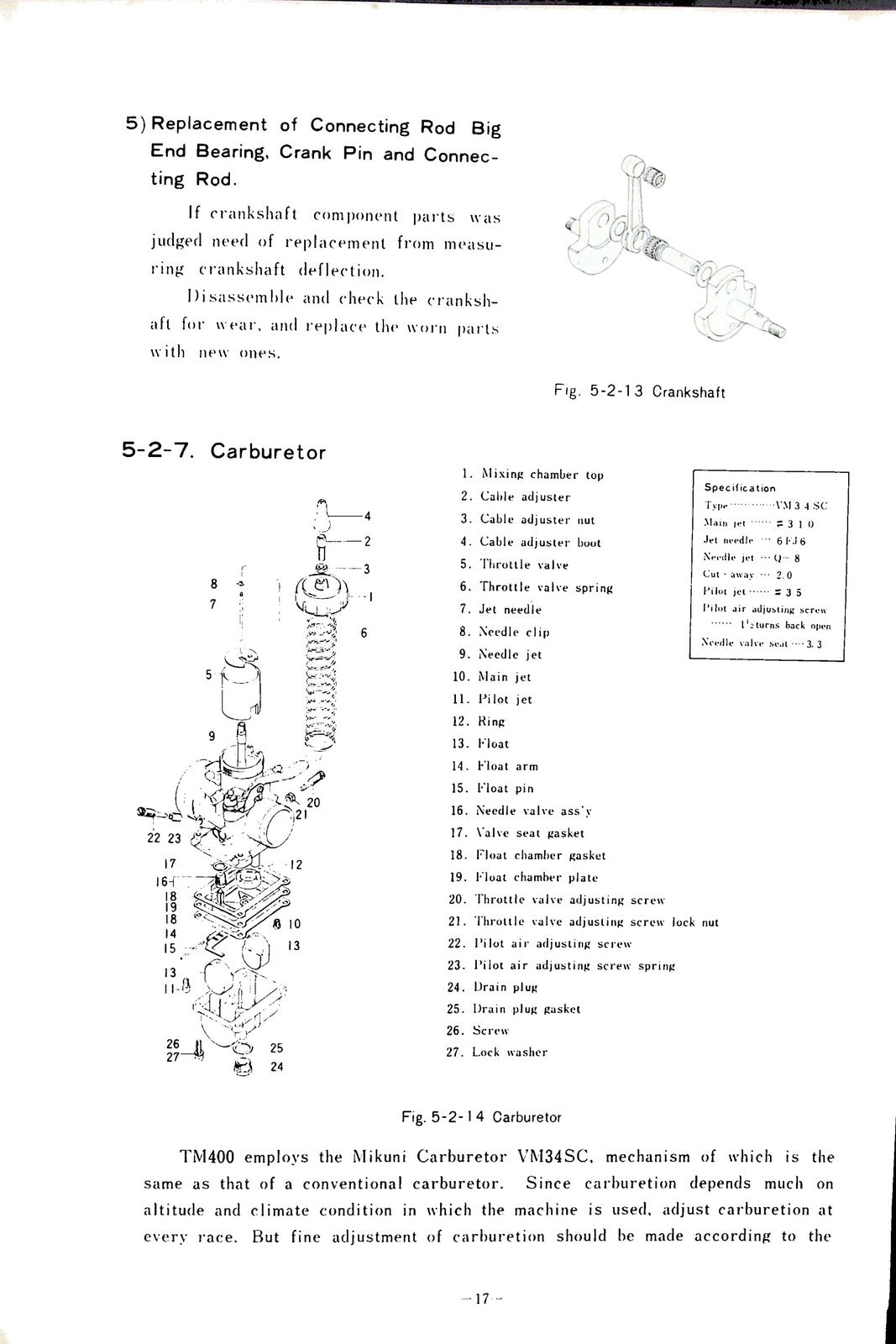 SUZUKI TM 400 Motorcycle Service Manual 1971 - STEEL WIRE BOUND - TOUGH COVERS
