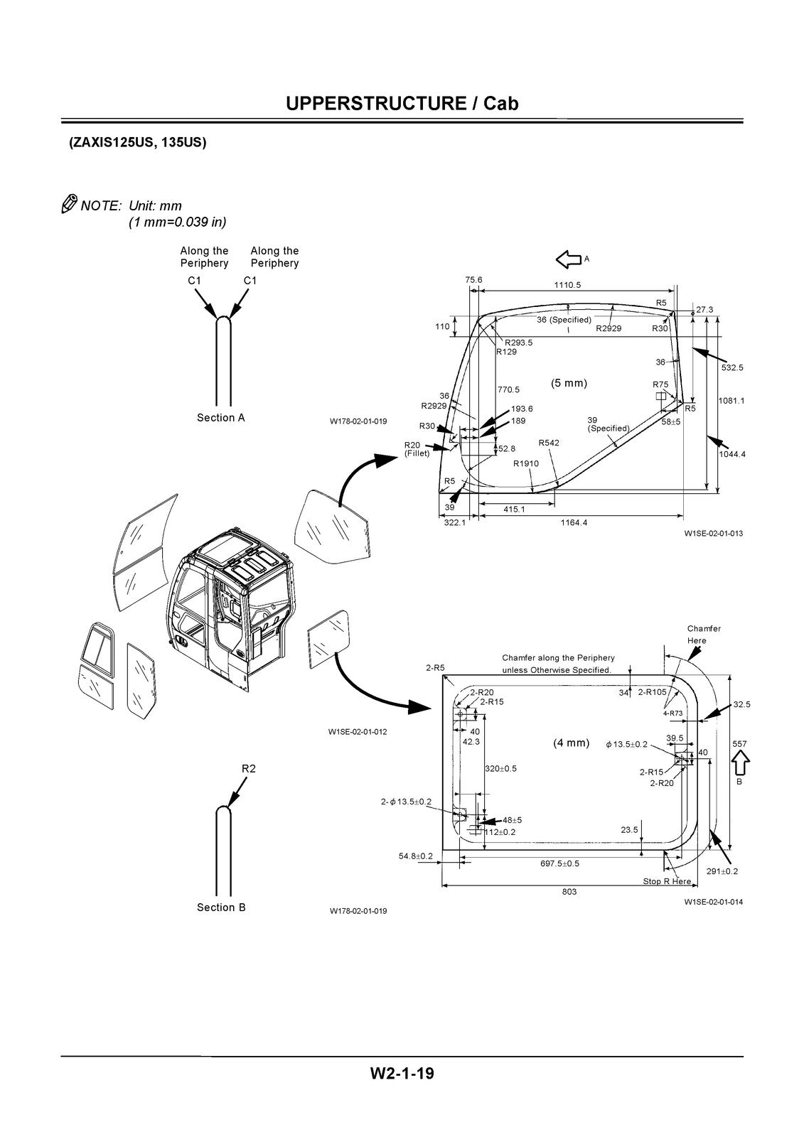 HITACHI ZAXIS 110 120 125US 135US Workshop Manual - WIRE BOUND - TOUGH COVERS