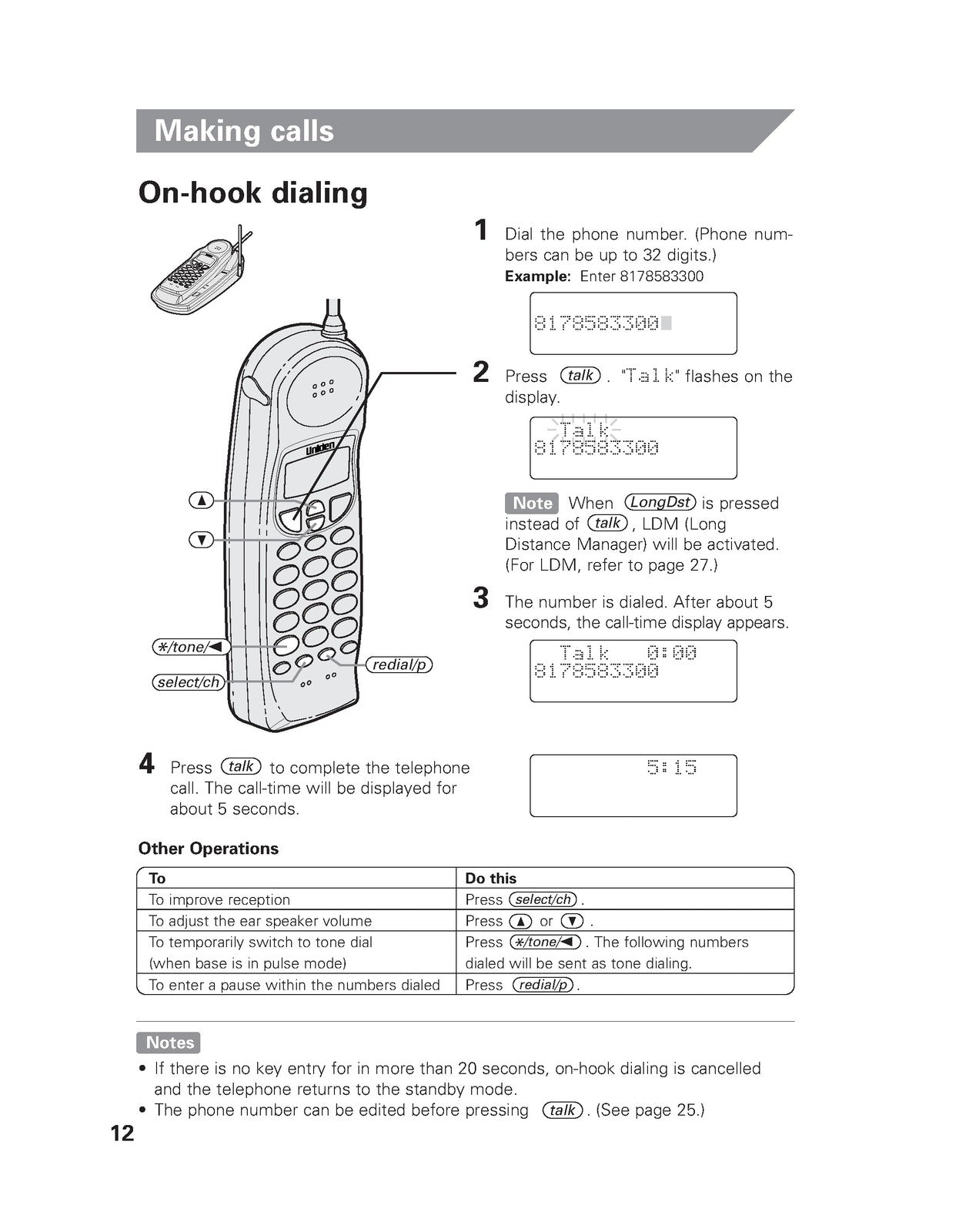 UNIDEN EXLI 8962 Cordless Telephone Owners Manual 1999 - WIRE BOUND - COVERS