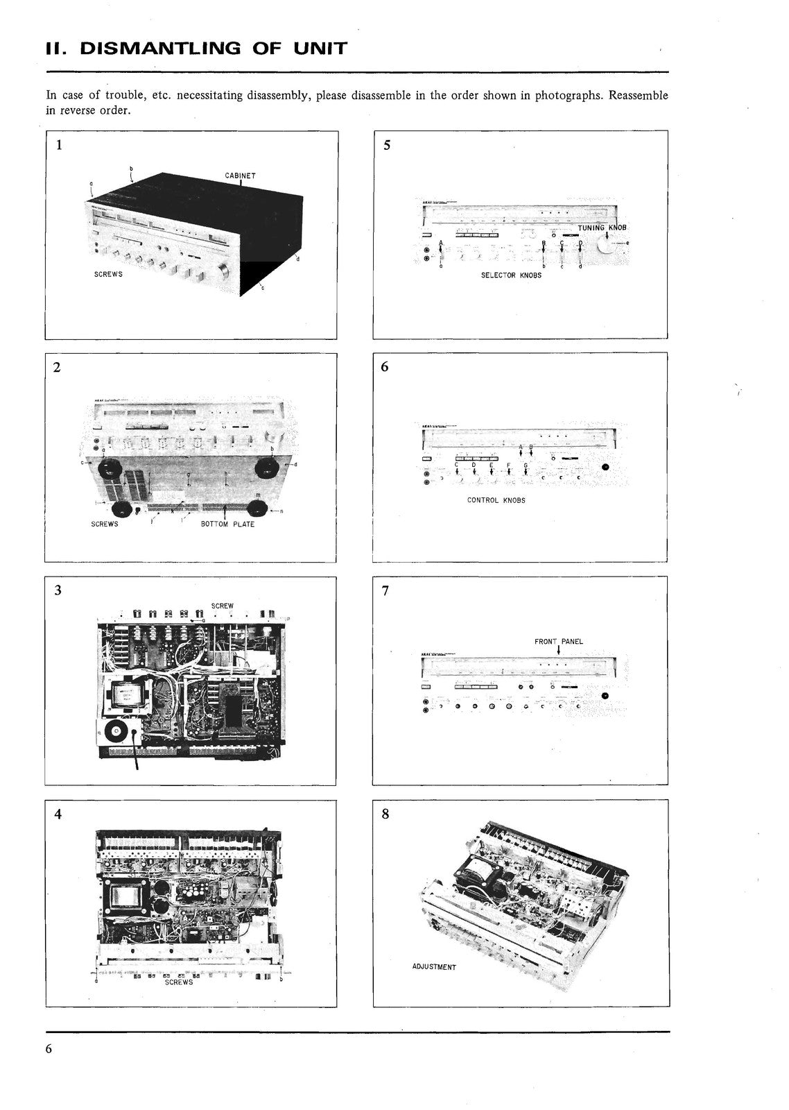AKAI AS-1080 1080DB 1070 Service Manual and Parts List, BOUND, COVERS, FOLDOUTS