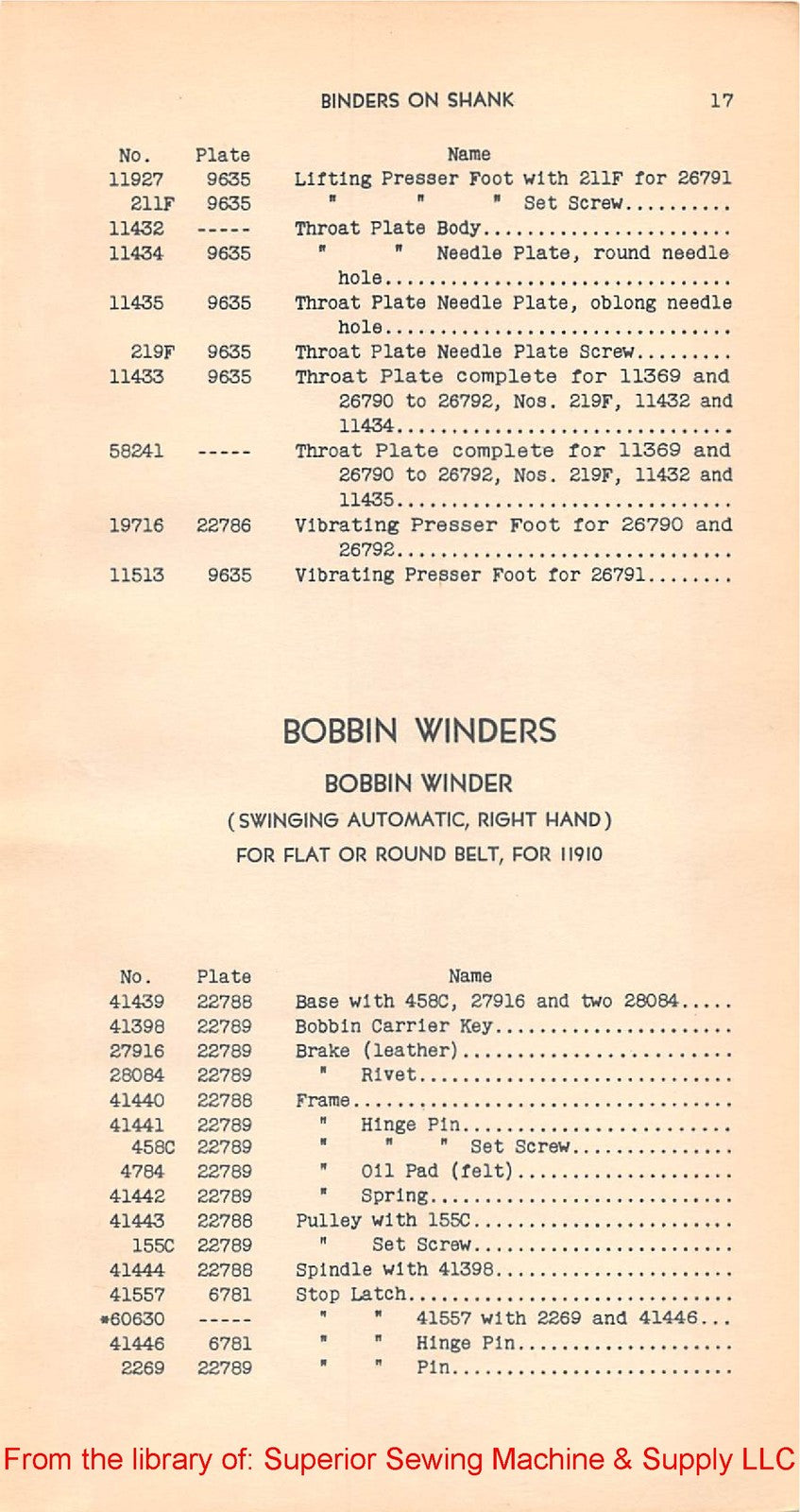 SINGER 7-9 7-34 7-48 Sewing Machine Parts List Manual 1938 - WIRE BOUND - COVERS