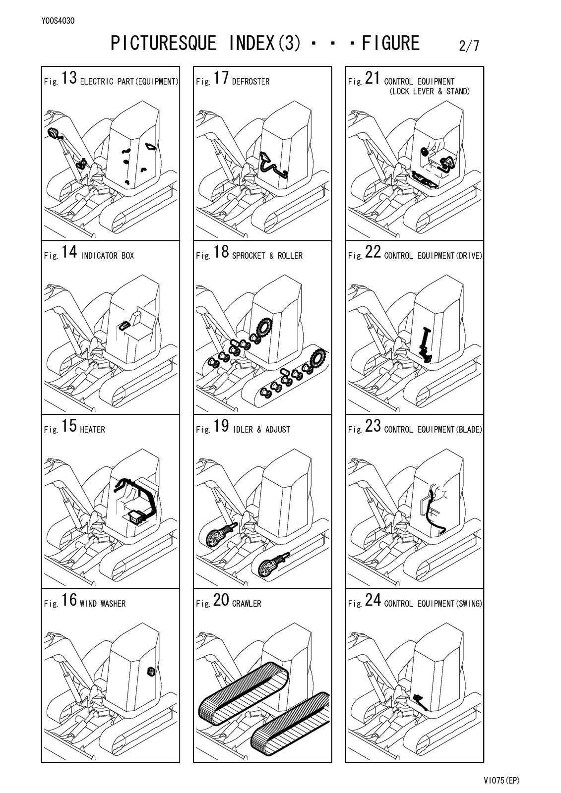 YANMAR ViO75 Excavator Parts Catalog Manual - BOUND - COVERS - XL FOLDOUT PAGES
