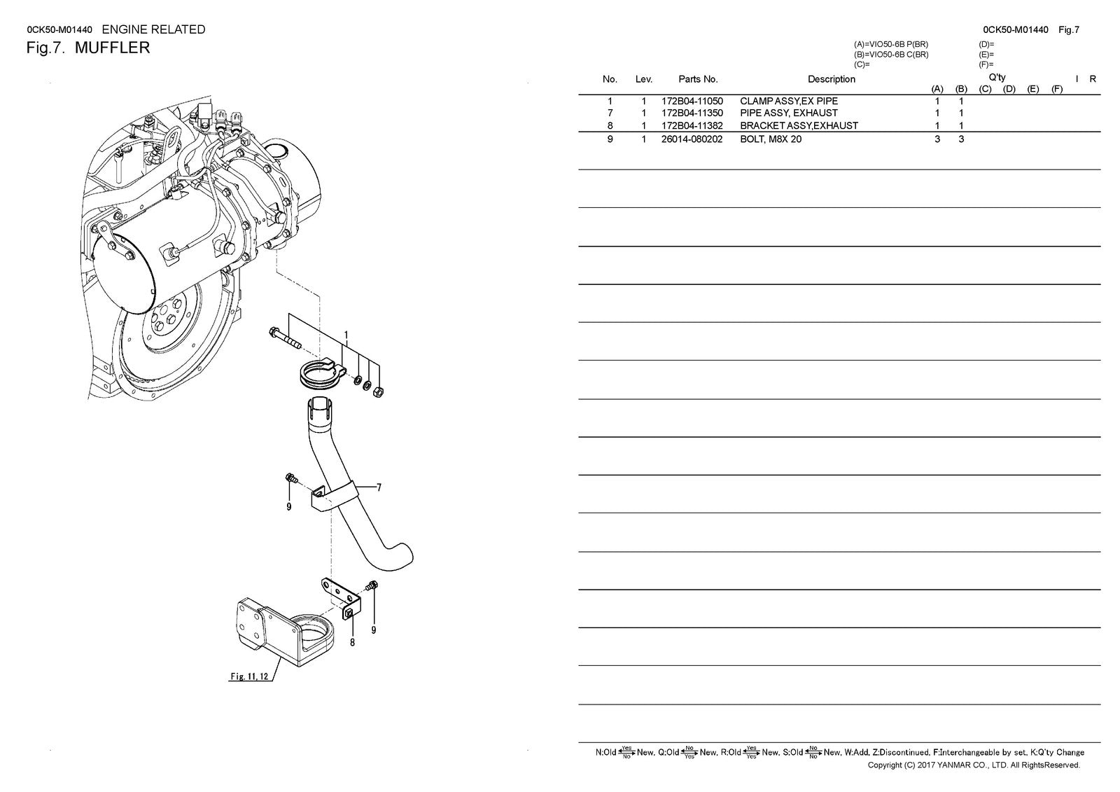 YANMAR ViO50-6B Excavator Parts Catalog Manual 2018 - WIRE BOUND - TOUGH COVERS