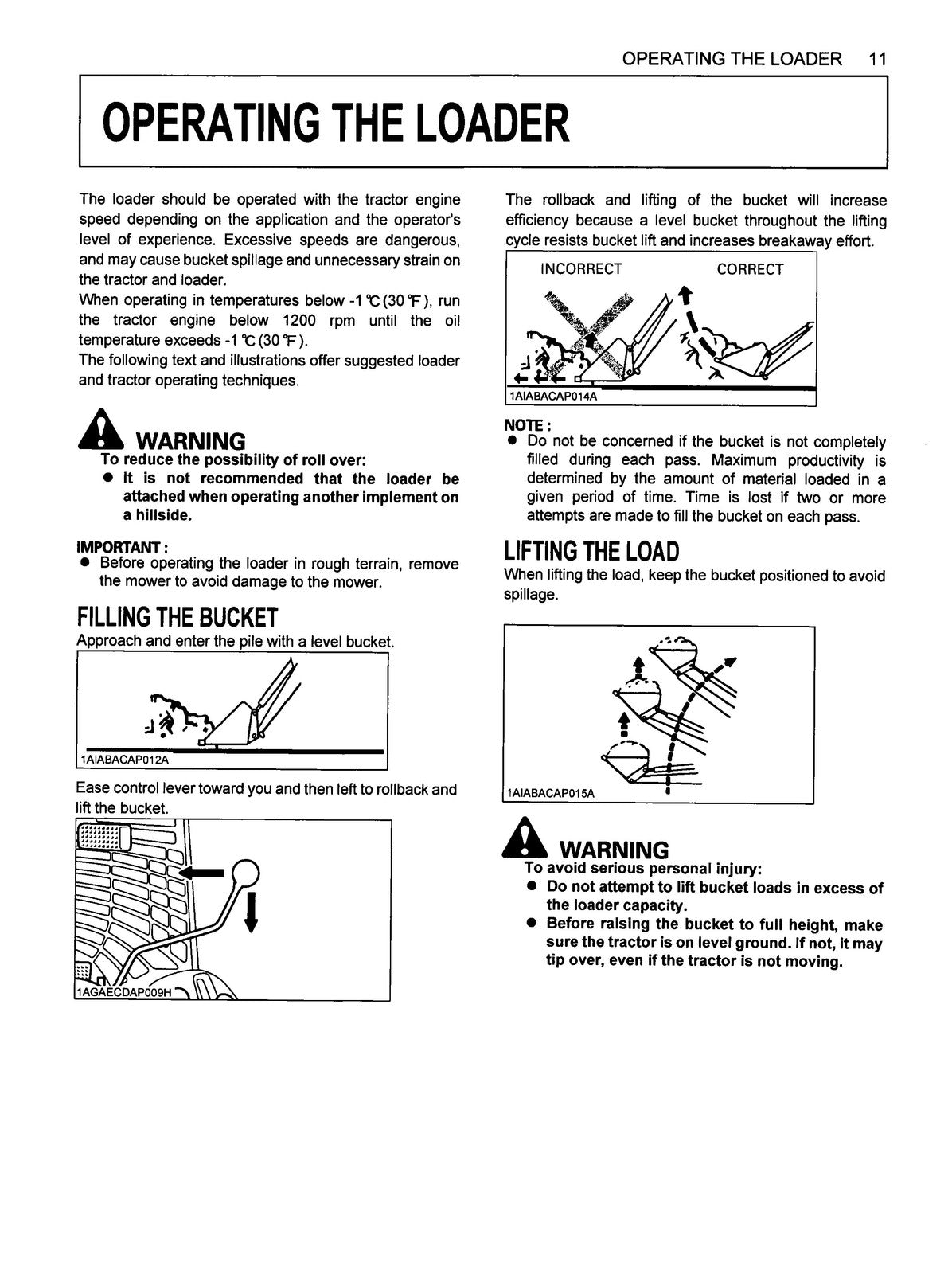 KUBOTA LA434 Front Loader Operators Manual - STEEL WIRE BOUND - TOUGH COVERS