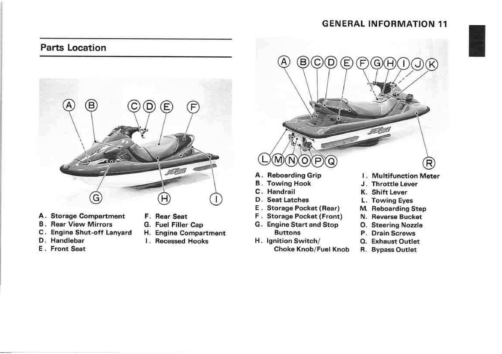 KAWASAKI Jet Ski 1100 STX Watercraft Owners Manual - WIRE BOUND - TOUGH COVERS