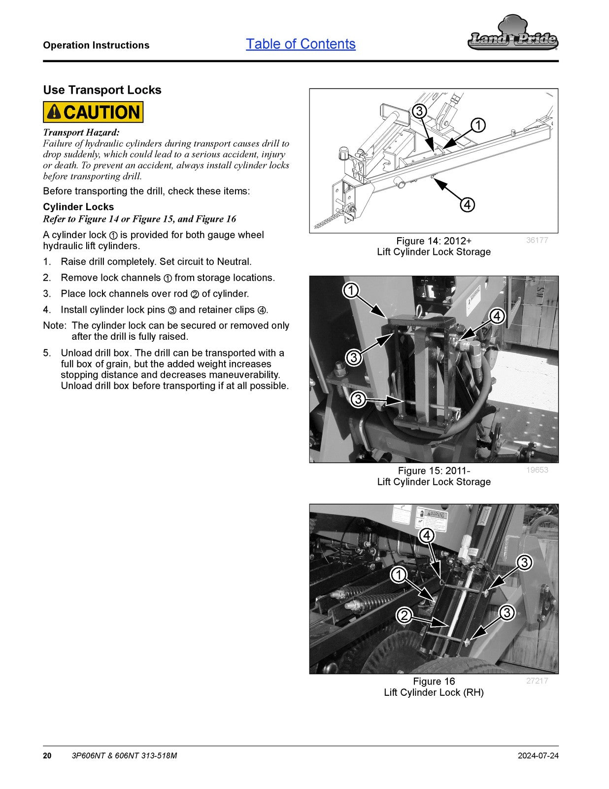 LAND PRIDE 3P606NT Compact Drills Operators Manual 2024 - WIRE BOUND - COVERS
