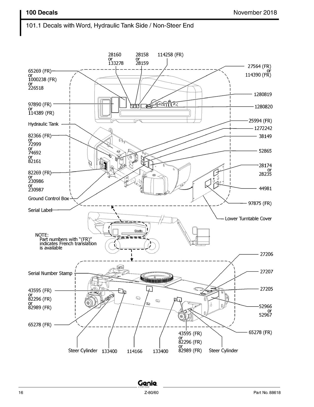 GENIE Z-80-60 Boom Lift Parts Manual 2018 - STEEL WIRE BOUND - PROTECTIVE COVERS