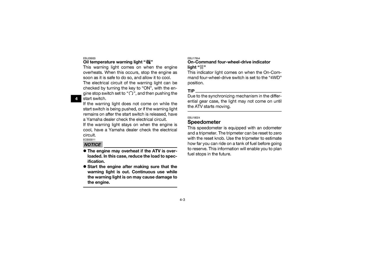 YAMAHA YFM35GDXG Grizzly 350 ATV Owners Manual 2016 - WIRE BOUND - TOUGH COVERS
