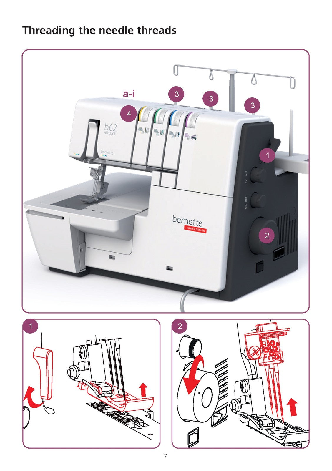 BERNINA Bernette B62 Serger Quick Start Guide Manual - WIRE BOUND - TOUGH COVERS