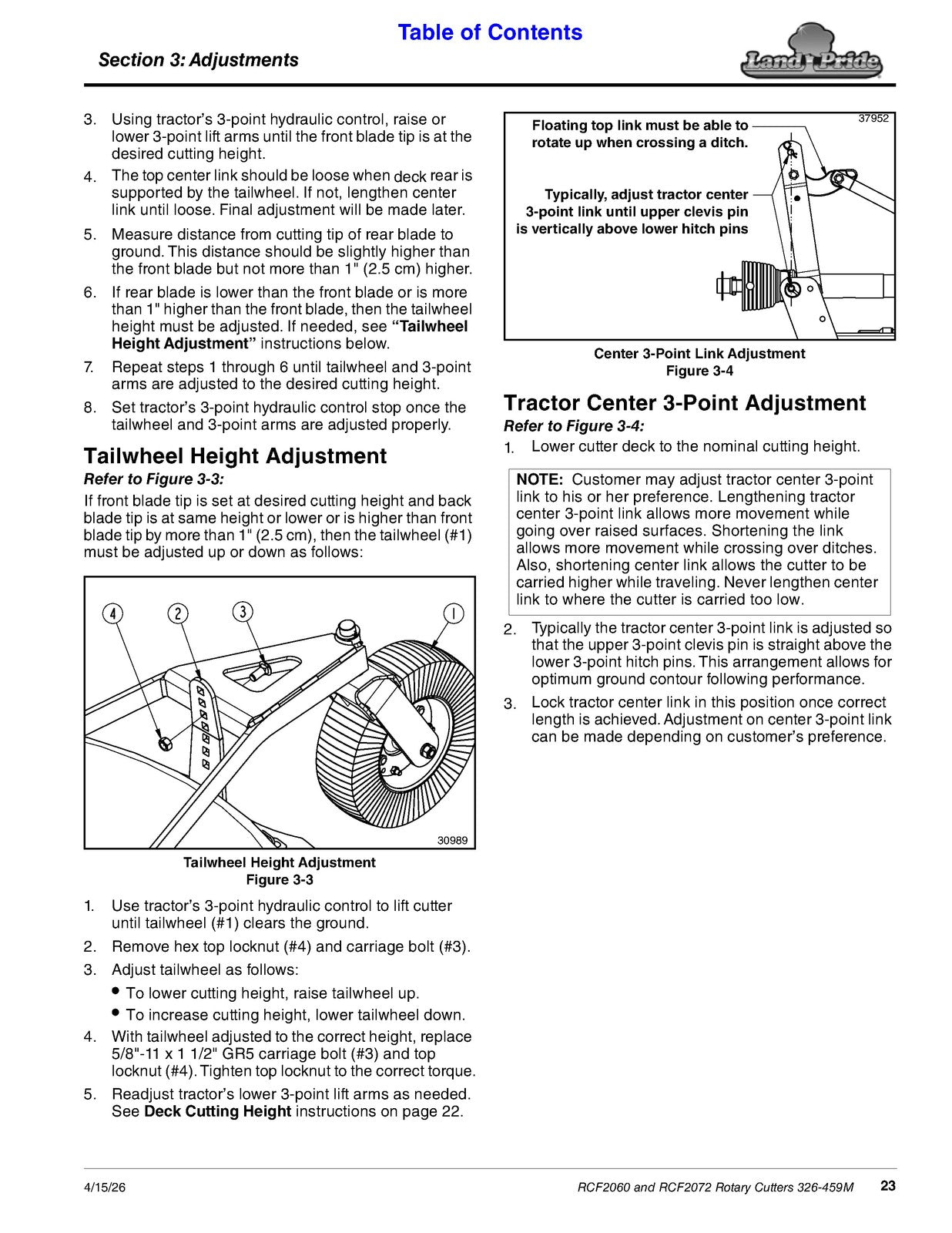 LAND PRIDE RCF2060 RCF2072 Rotary Cutters Operators Manual 2026 - WIRE BOUND