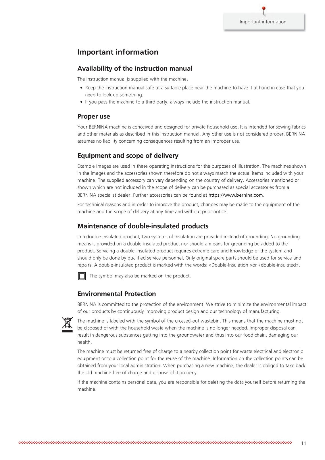 Bernina 590 Sewing Machine Instruction Manual - STEEL WIRE BOUND - TOUGH COVERS