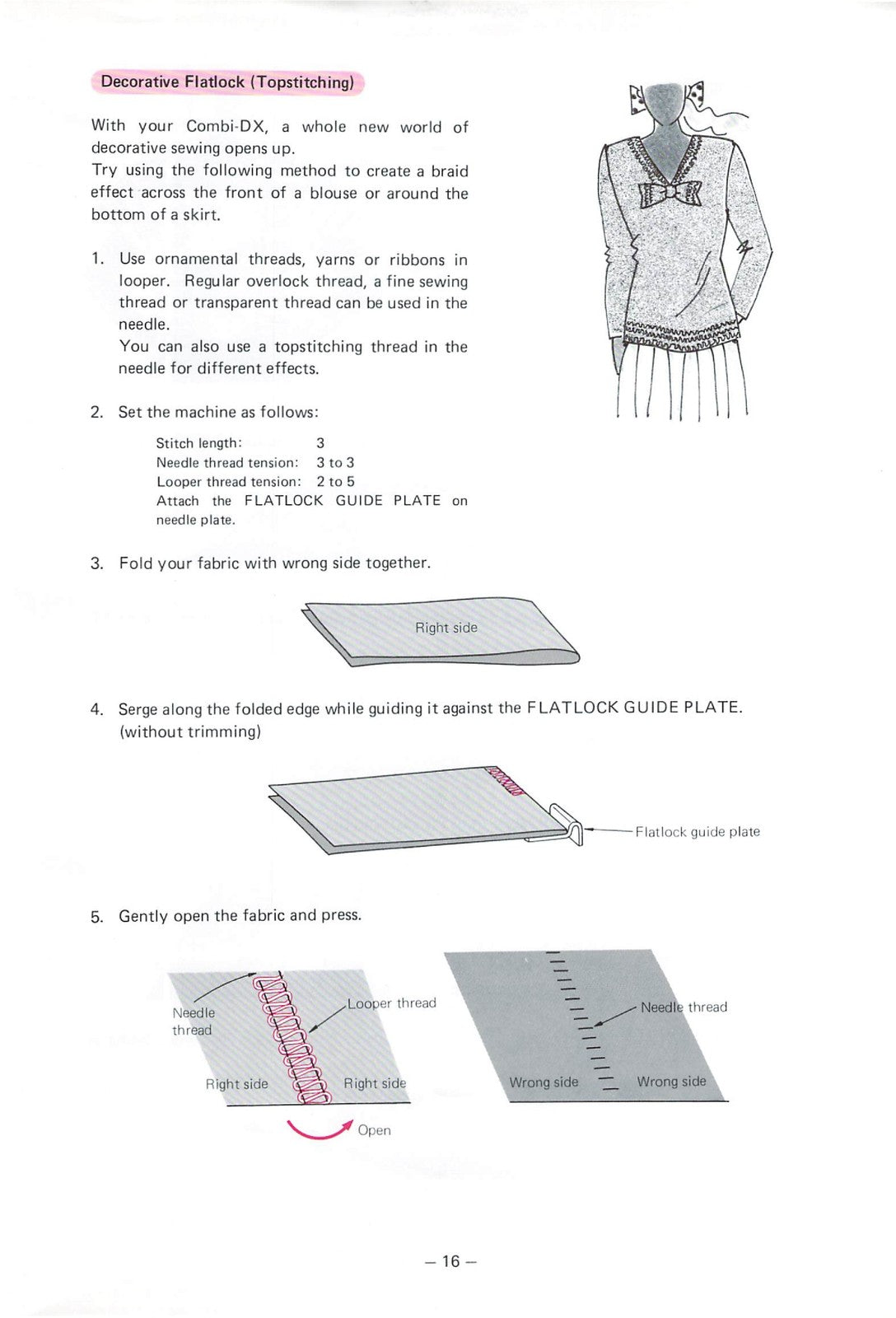 NEW HOME Combi DX Serger Instruction Manual - STEEL WIRE BOUND - TOUGH COVERS