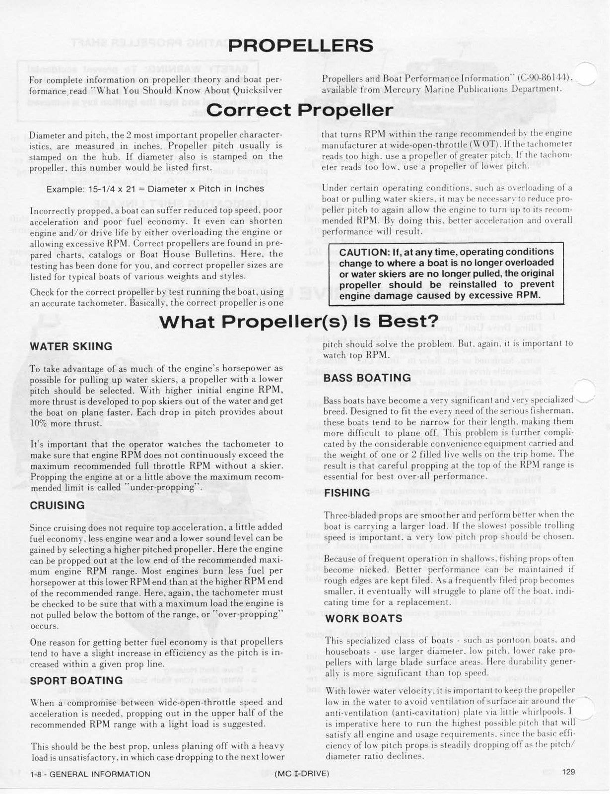 MERCURY MERCRUISER MCM 120 140 165 470 485 898 228 260 Service Manual 1986