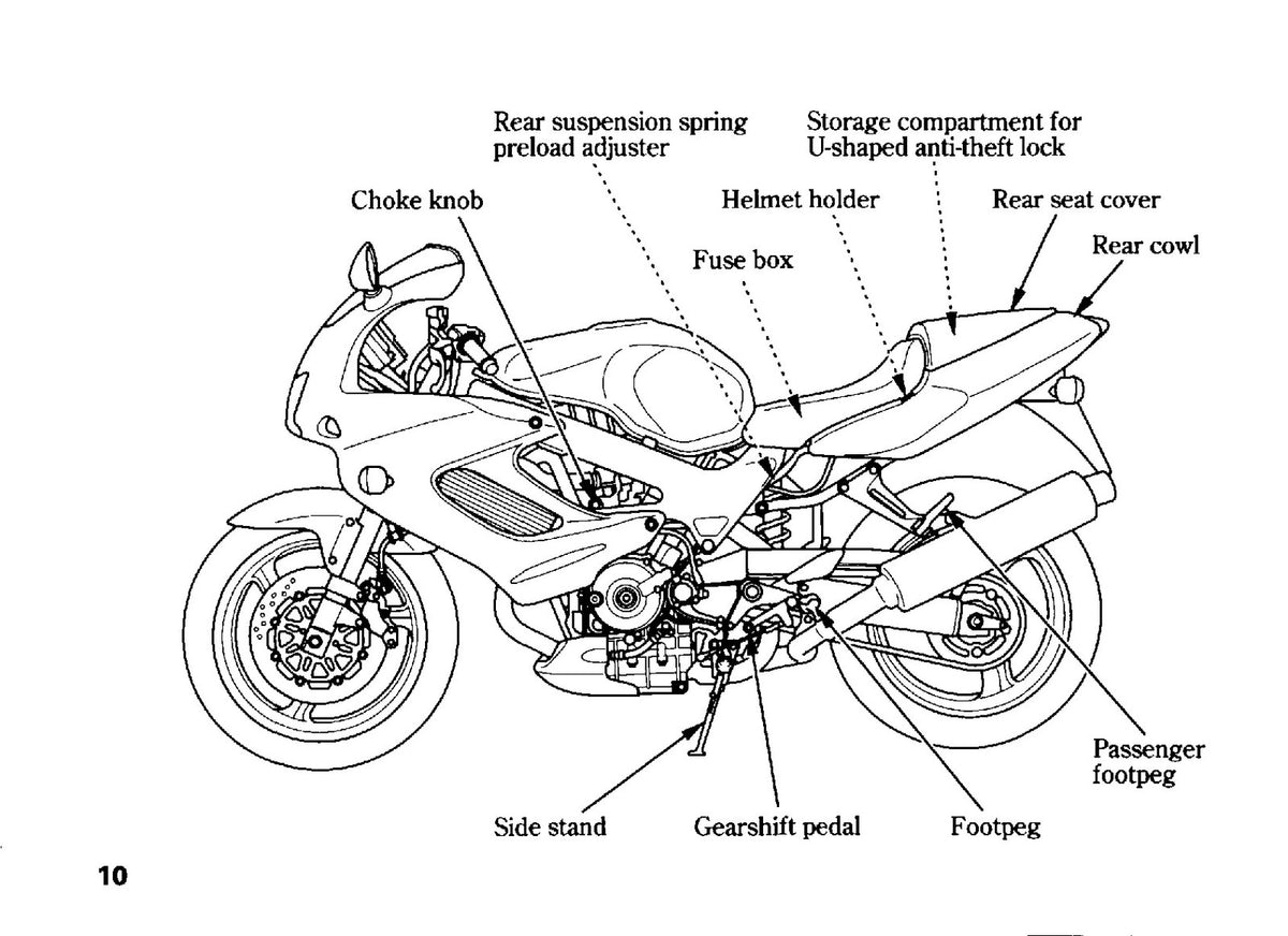 HONDA VTR1000F Firestorm Owners Manual 2001 - BOUND - COVERS - XL FOLDOUT PAGES