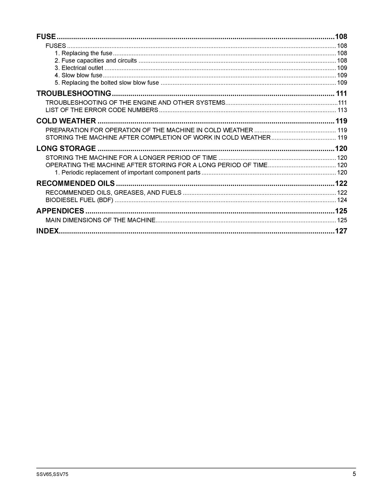 KUBOTA SSV65 SSV75 Skid Steer Loader Operators Manual, BOUND, COVERS, FOLDOUTS